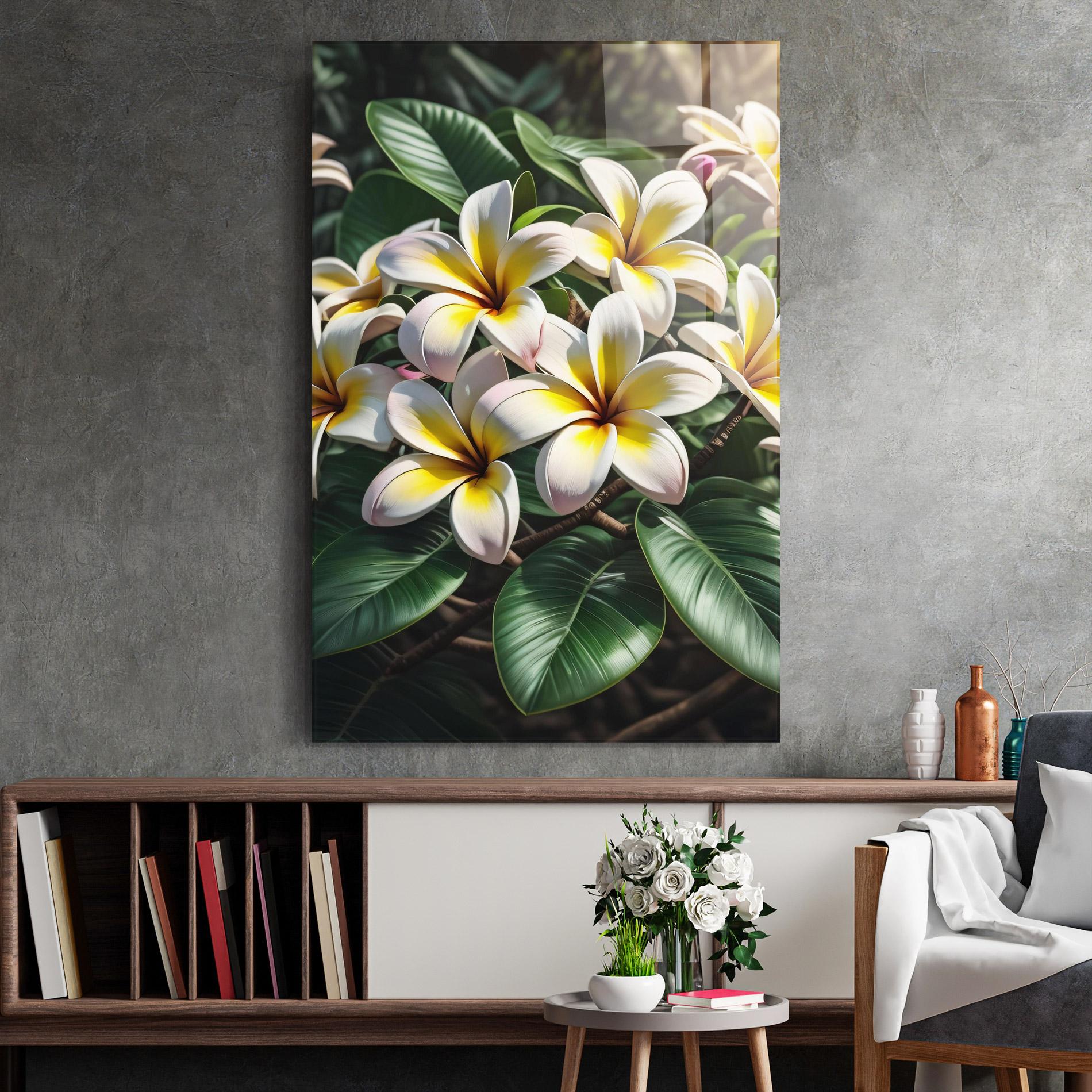 Стъклена картина Exotic White Yellow mockup 2