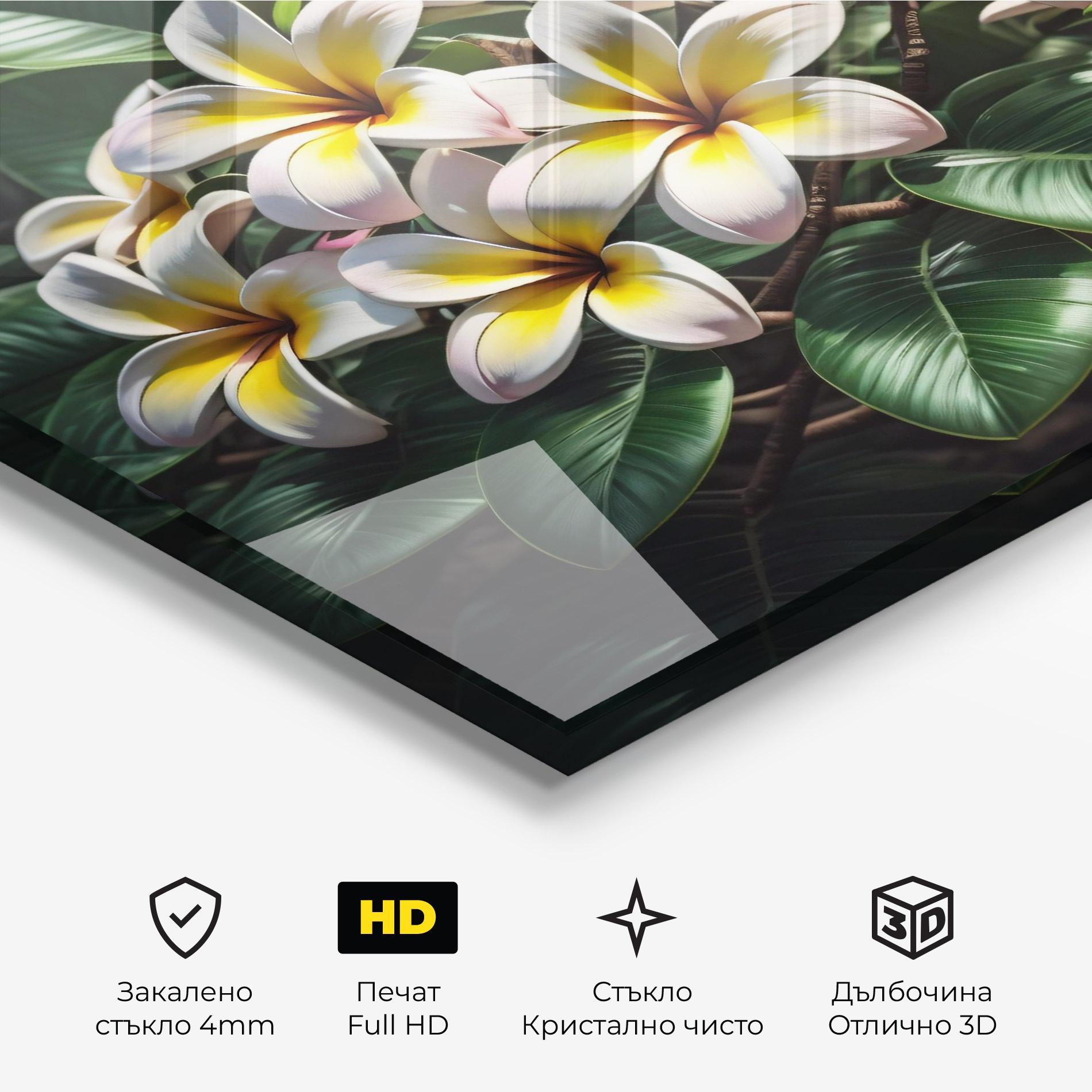 Стъклена картина Exotic White Yellow mockup 3