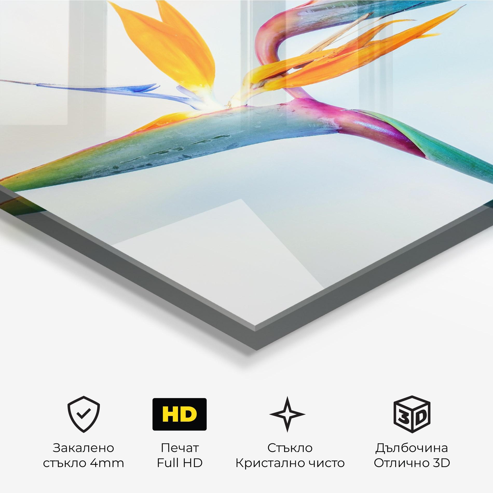 Стъклена картина Green Orange Exotic mockup 3