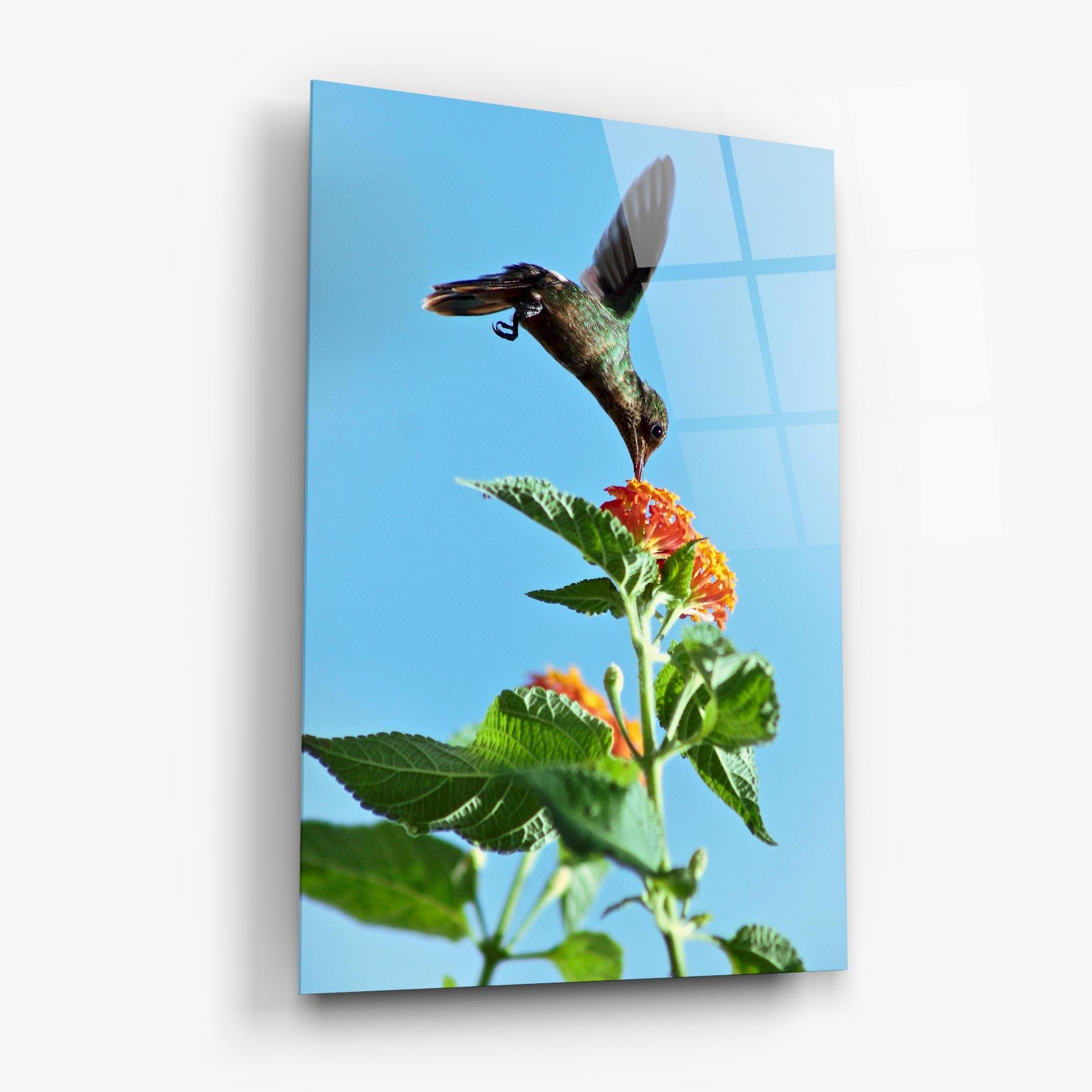 Стъклена картина Bird Exotic Flower mockup 6