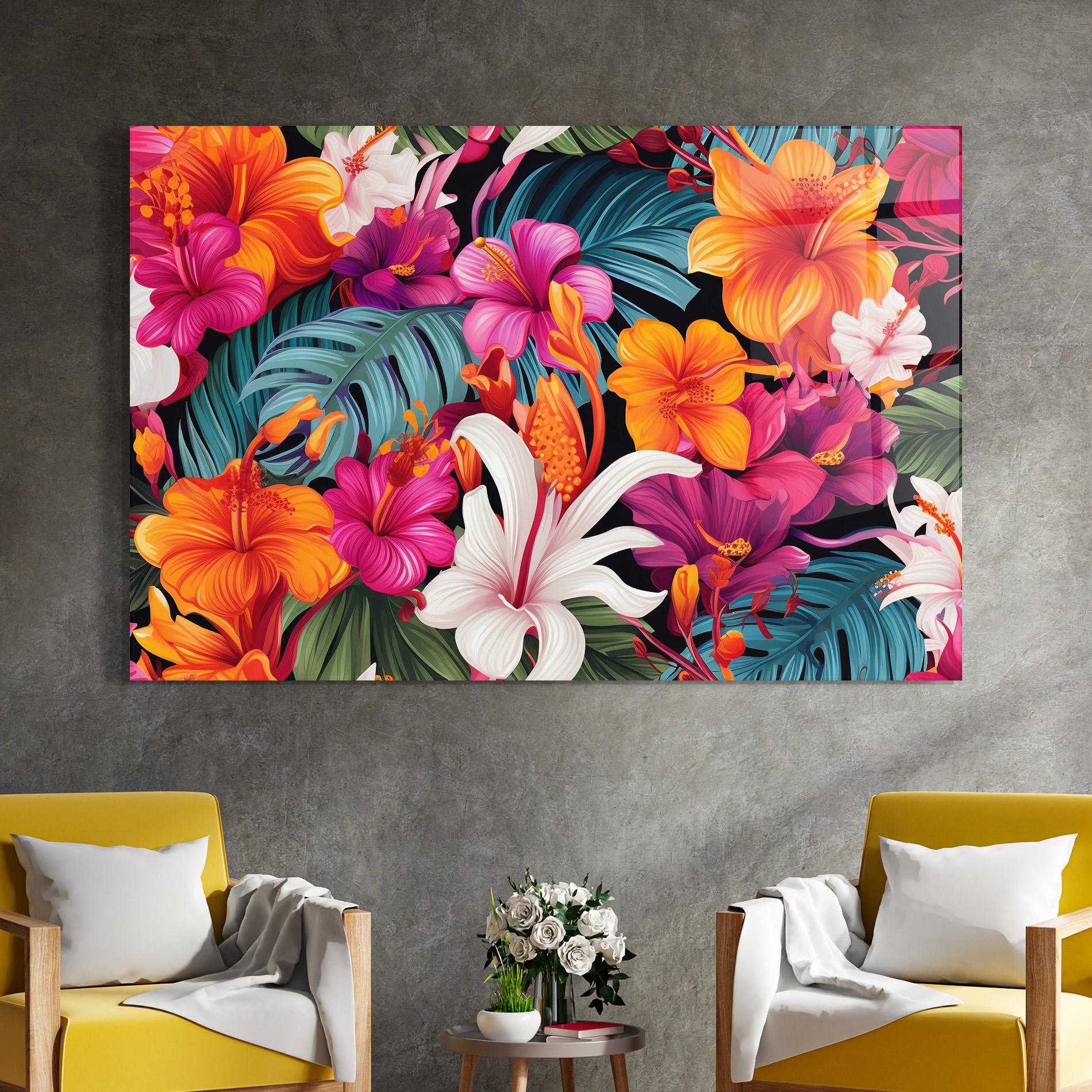 Стъклена картина Exotic Patern mockup 4