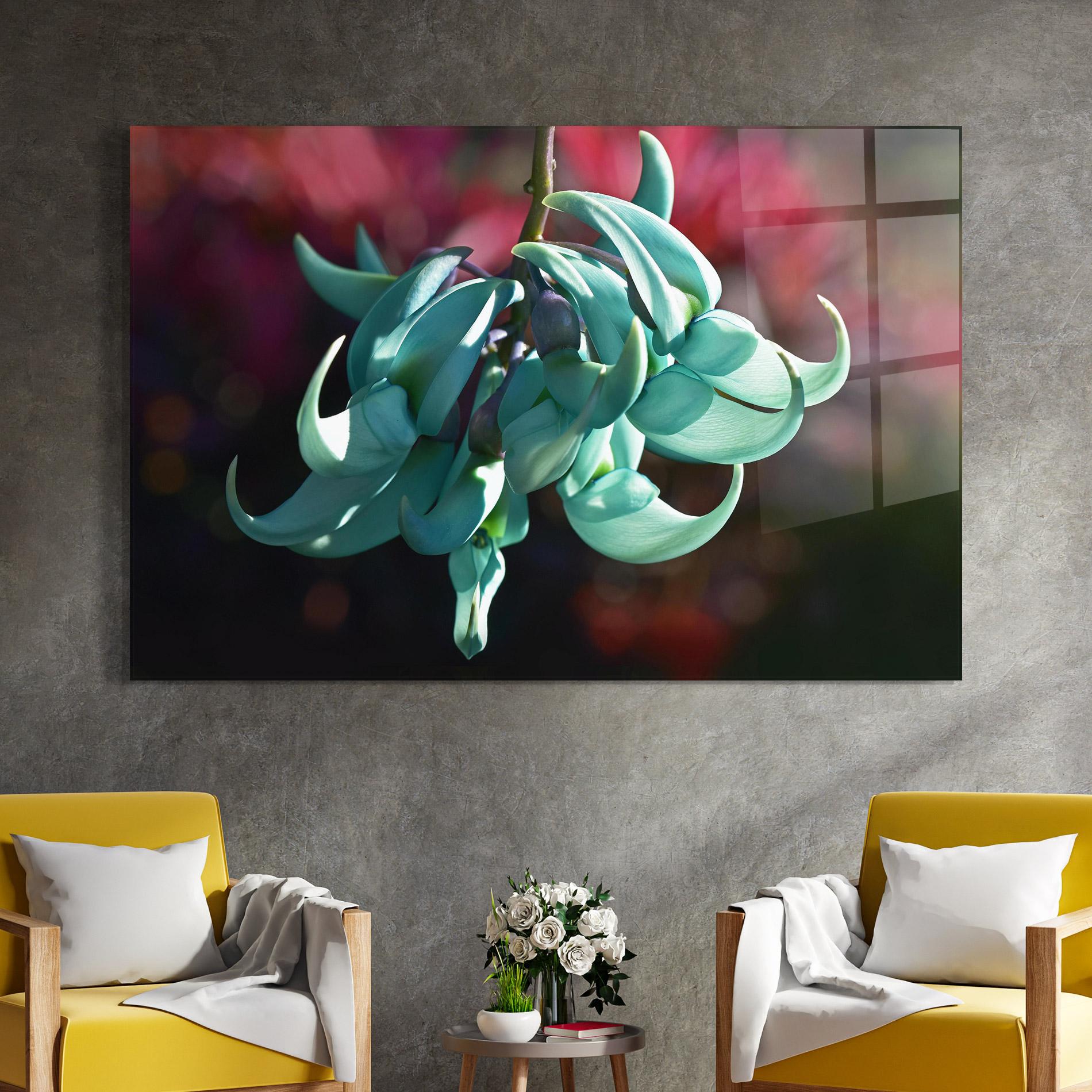 Стъклена картина Pastel Green Plant mockup 4