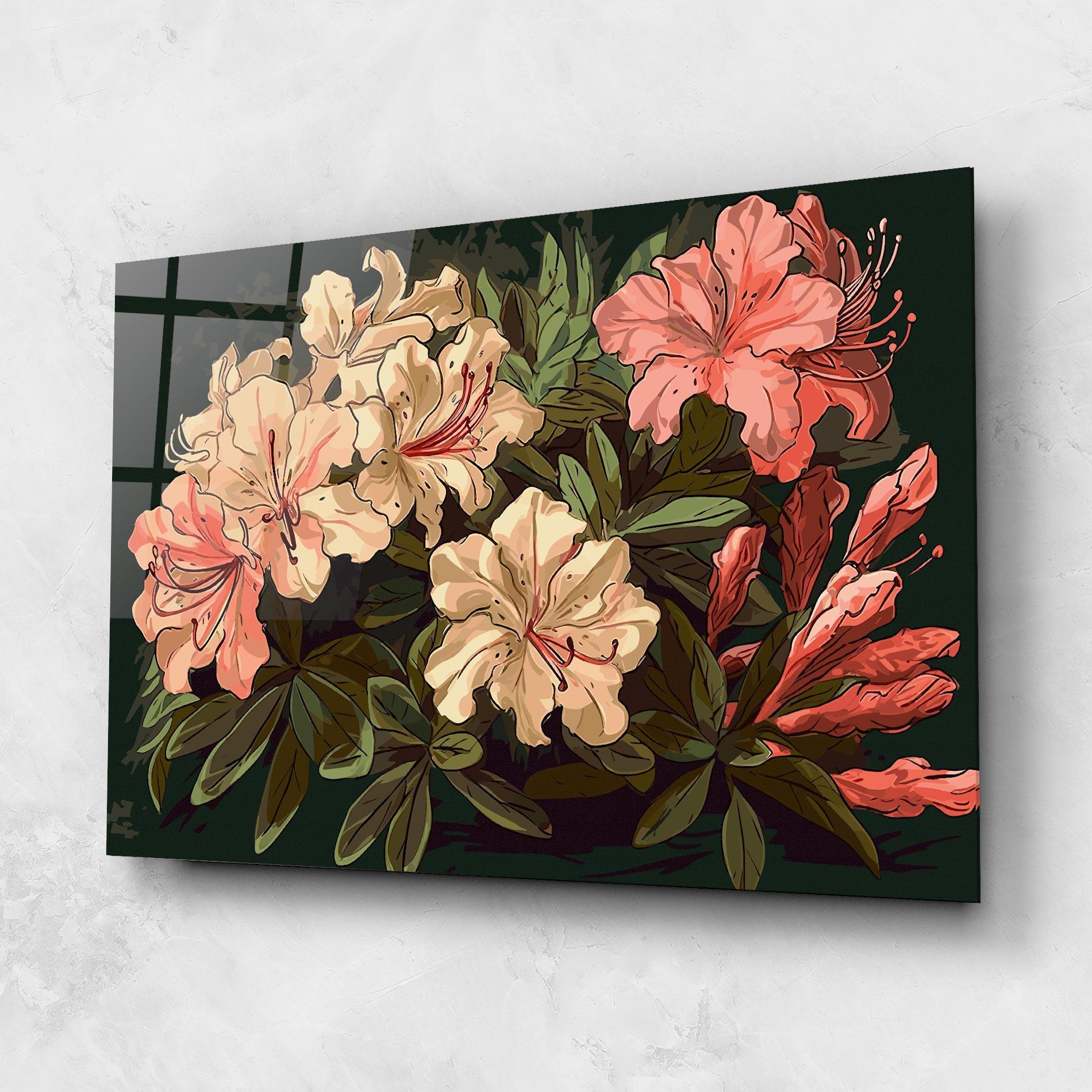 Стъклена картина Exotic Flowers Art mockup 1