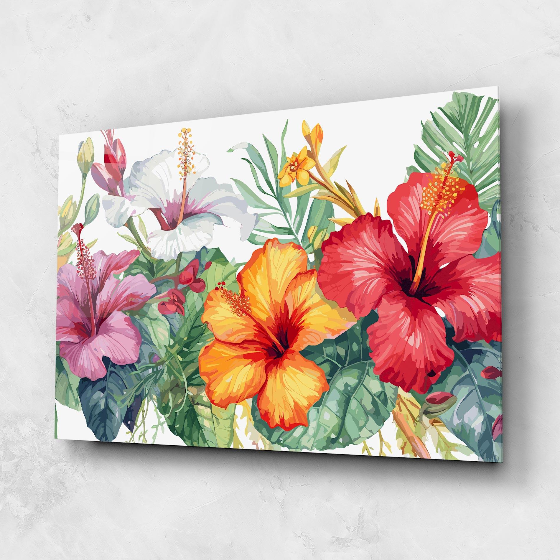Стъклена картина Exotic Flowers mockup 1