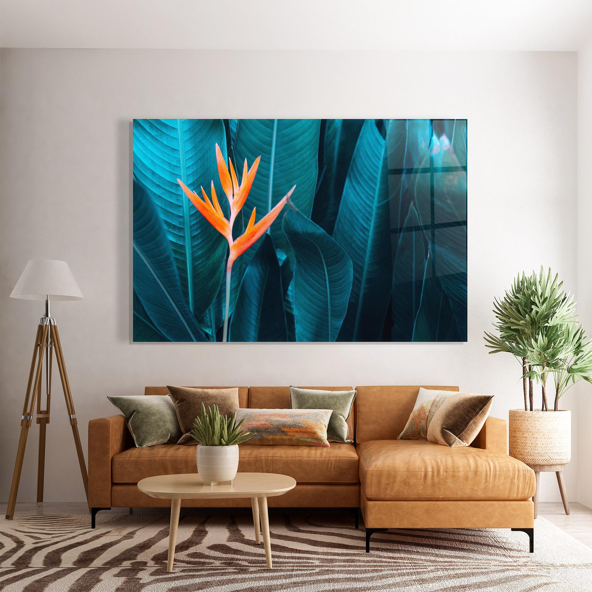 Стъклена картина Orange Green Exotic mockup 7