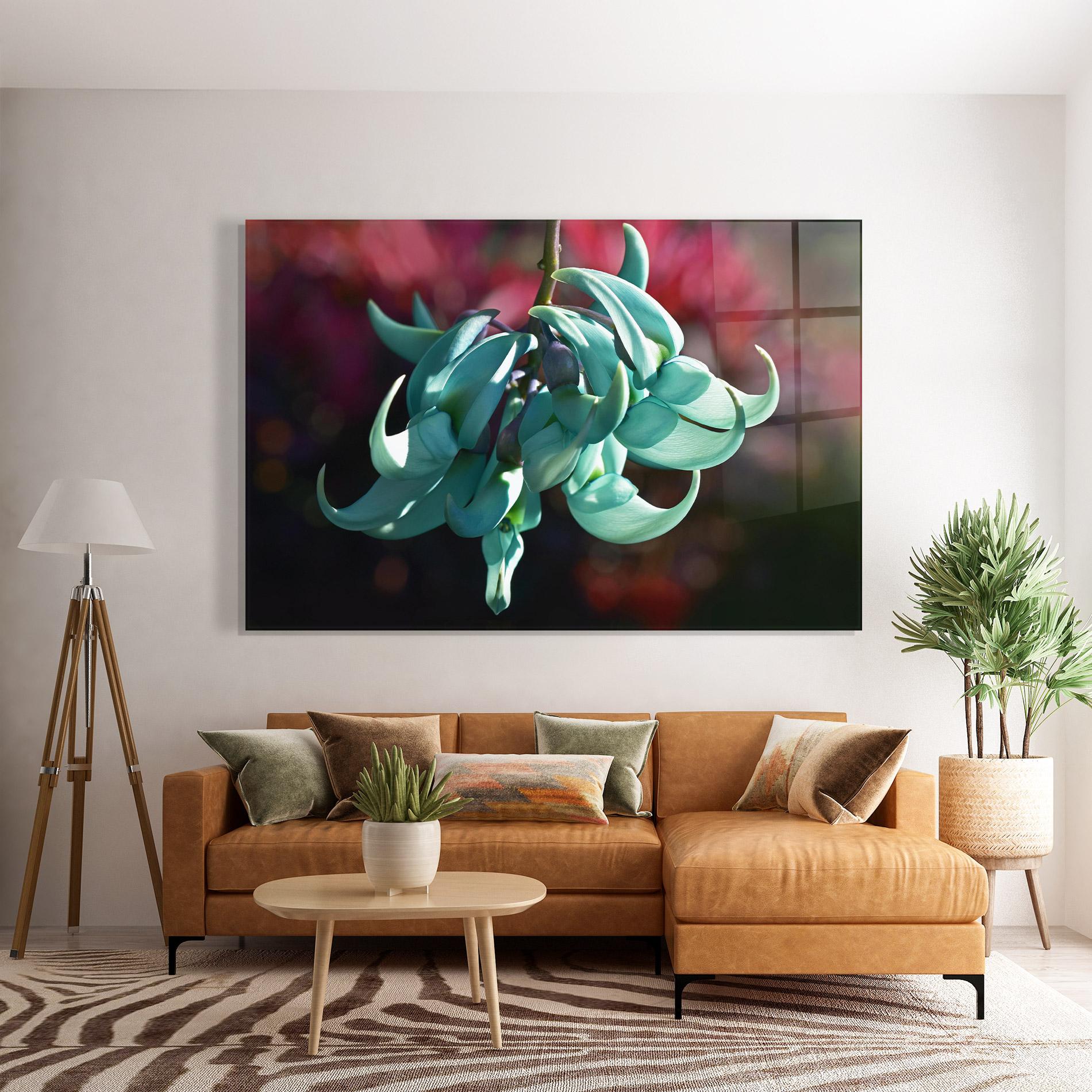 Стъклена картина Pastel Green Plant mockup 7