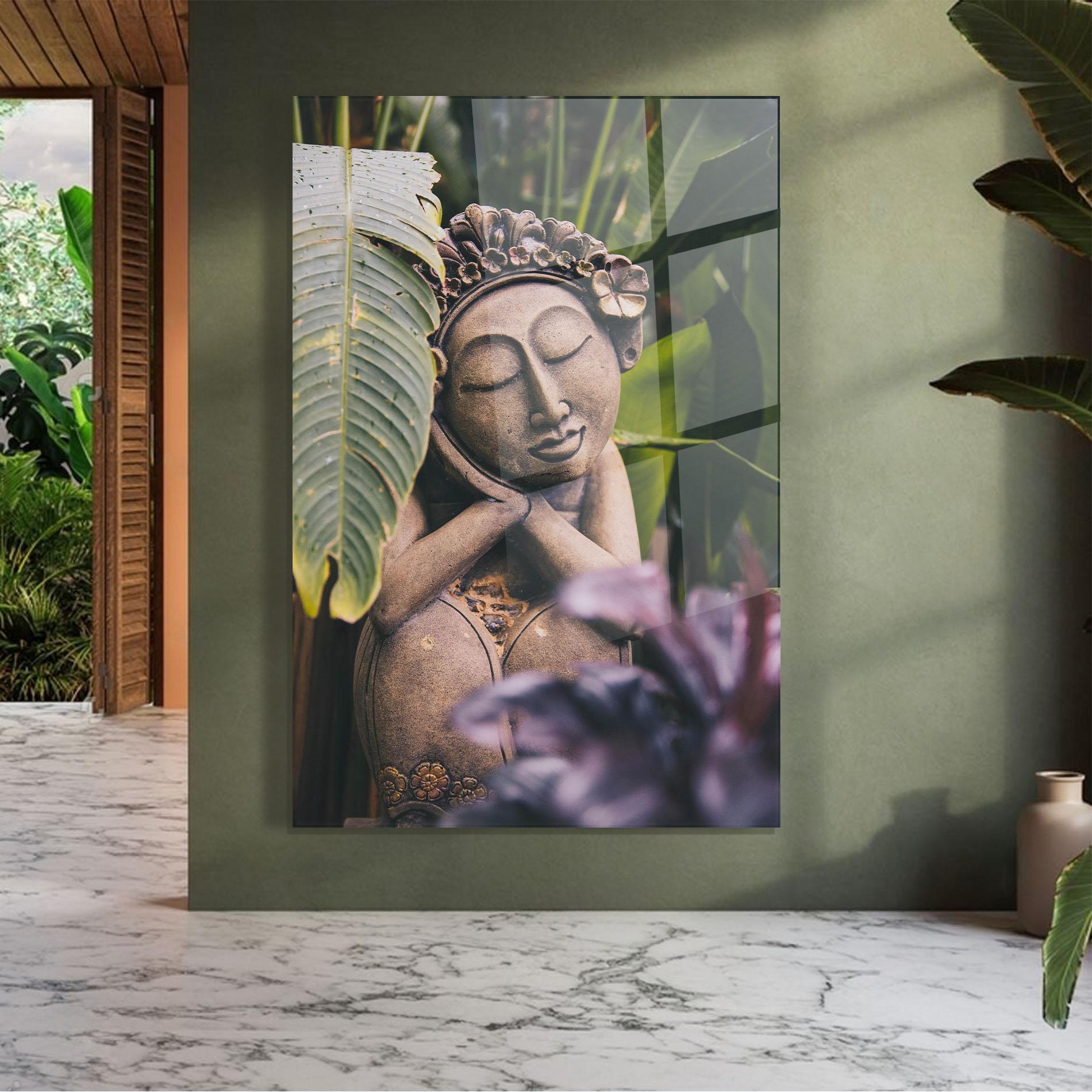 Стъклена картина Exotic Statue mockup 7