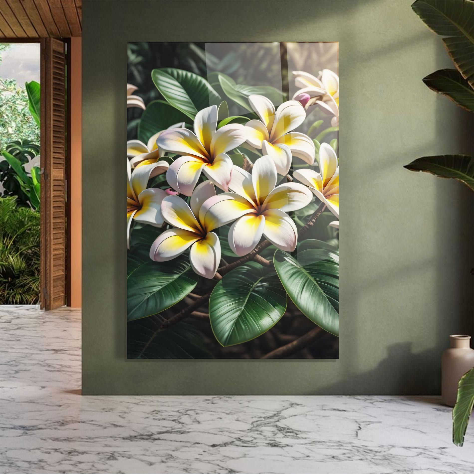 Стъклена картина Exotic White Yellow mockup 7
