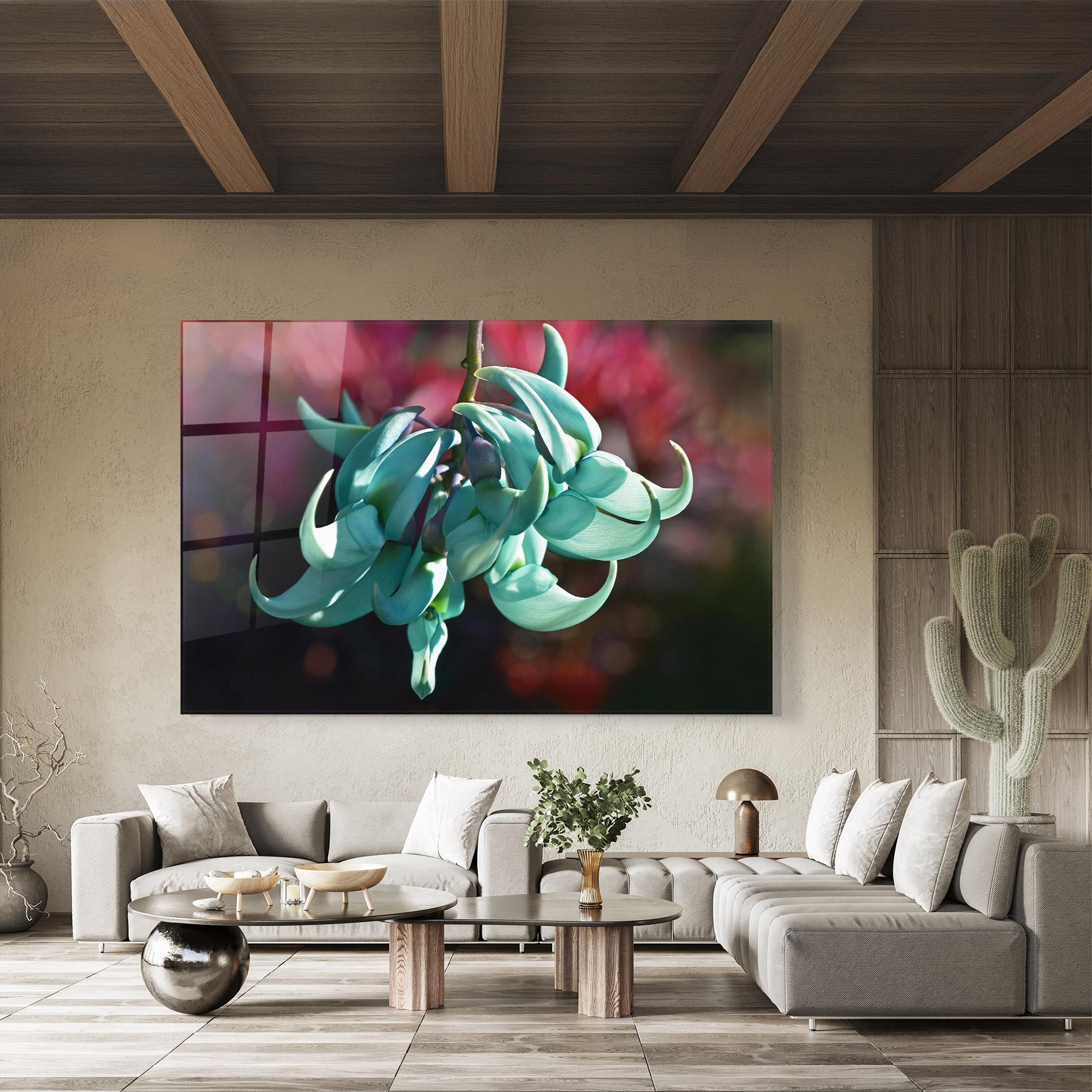 Стъклена картина Pastel Green Plant mockup 8