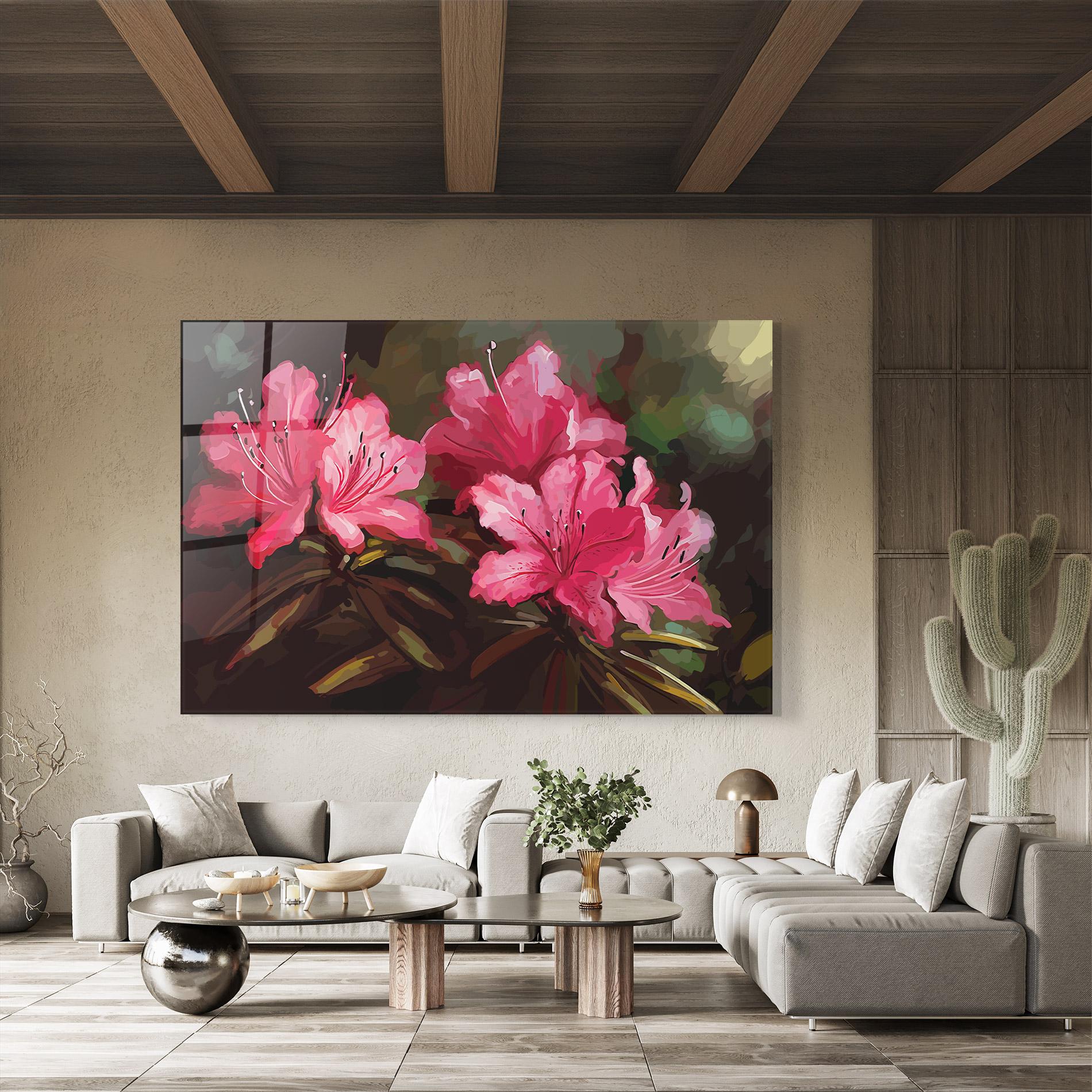 Стъклена картина Pink Exotic Art mockup 8