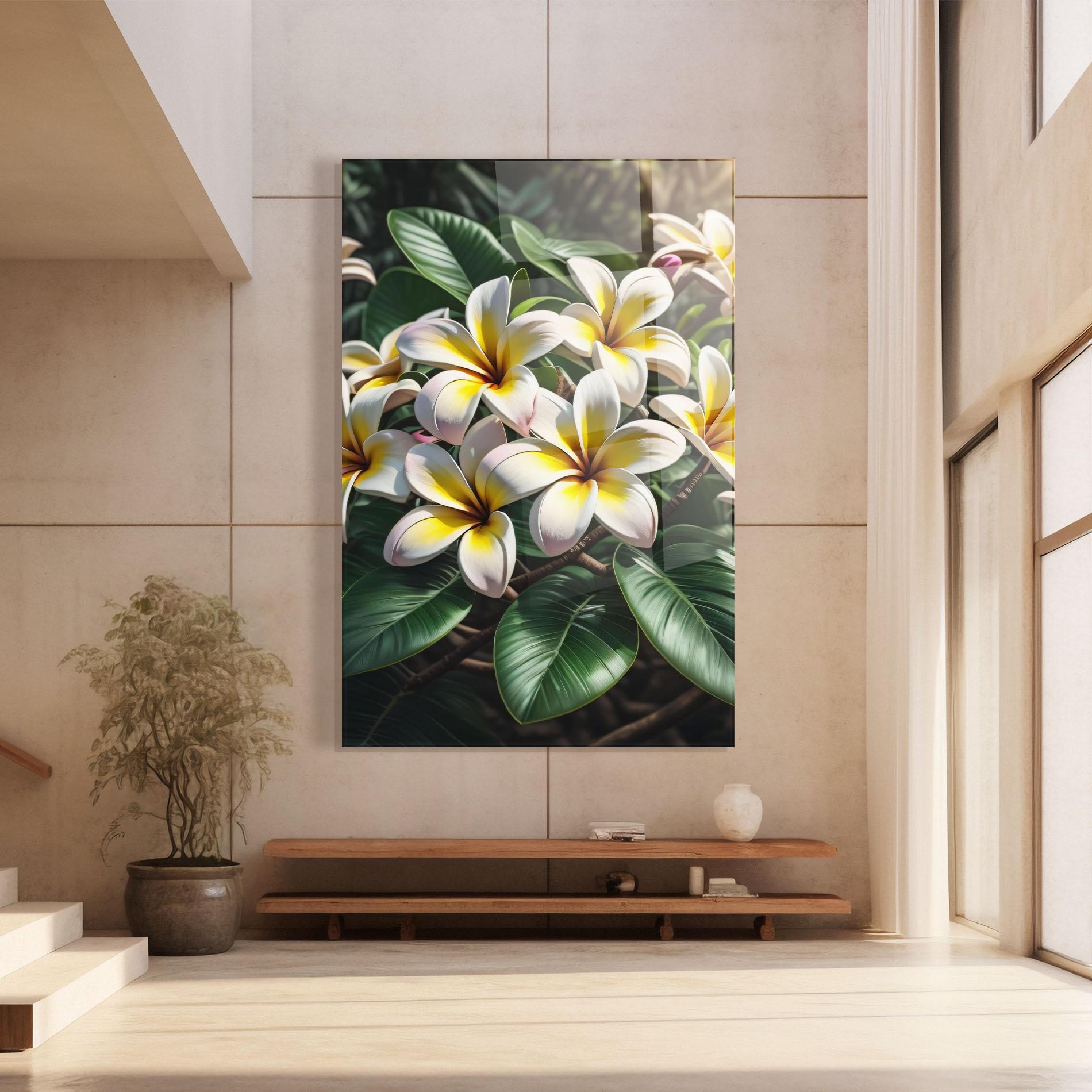 Стъклена картина Exotic White Yellow mockup 8