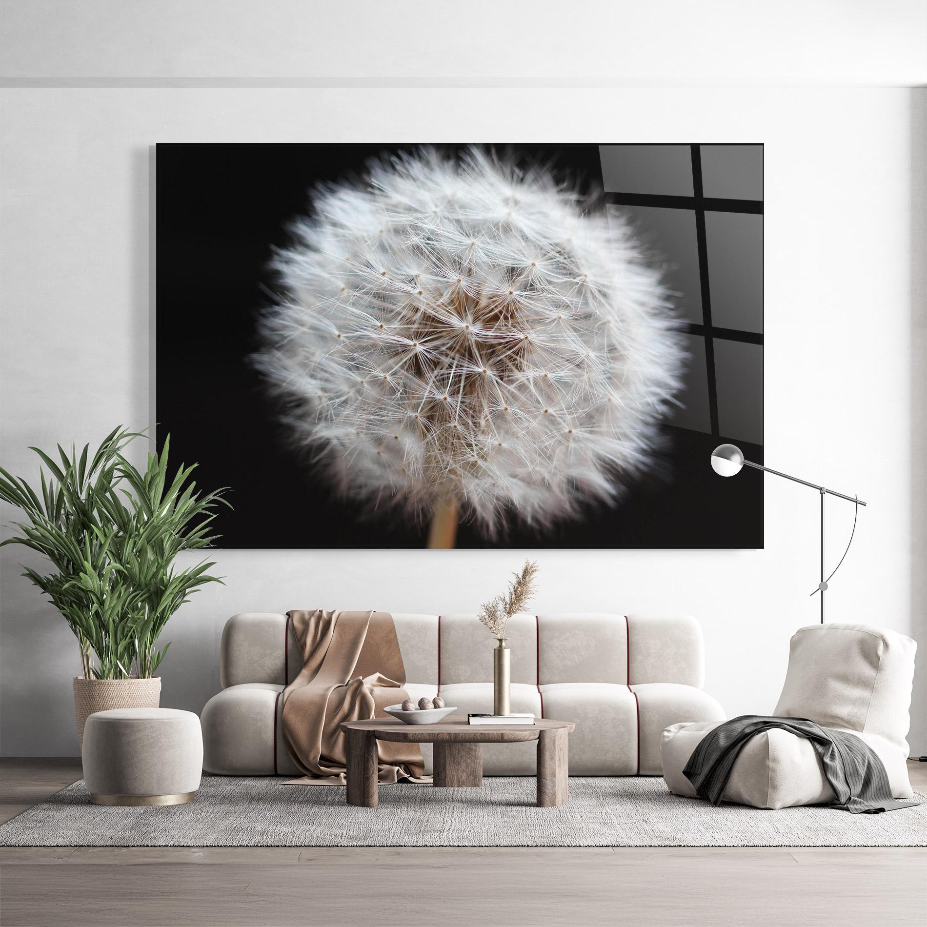 Стъклена картина Wild Dandelion Closeup mockup 9
