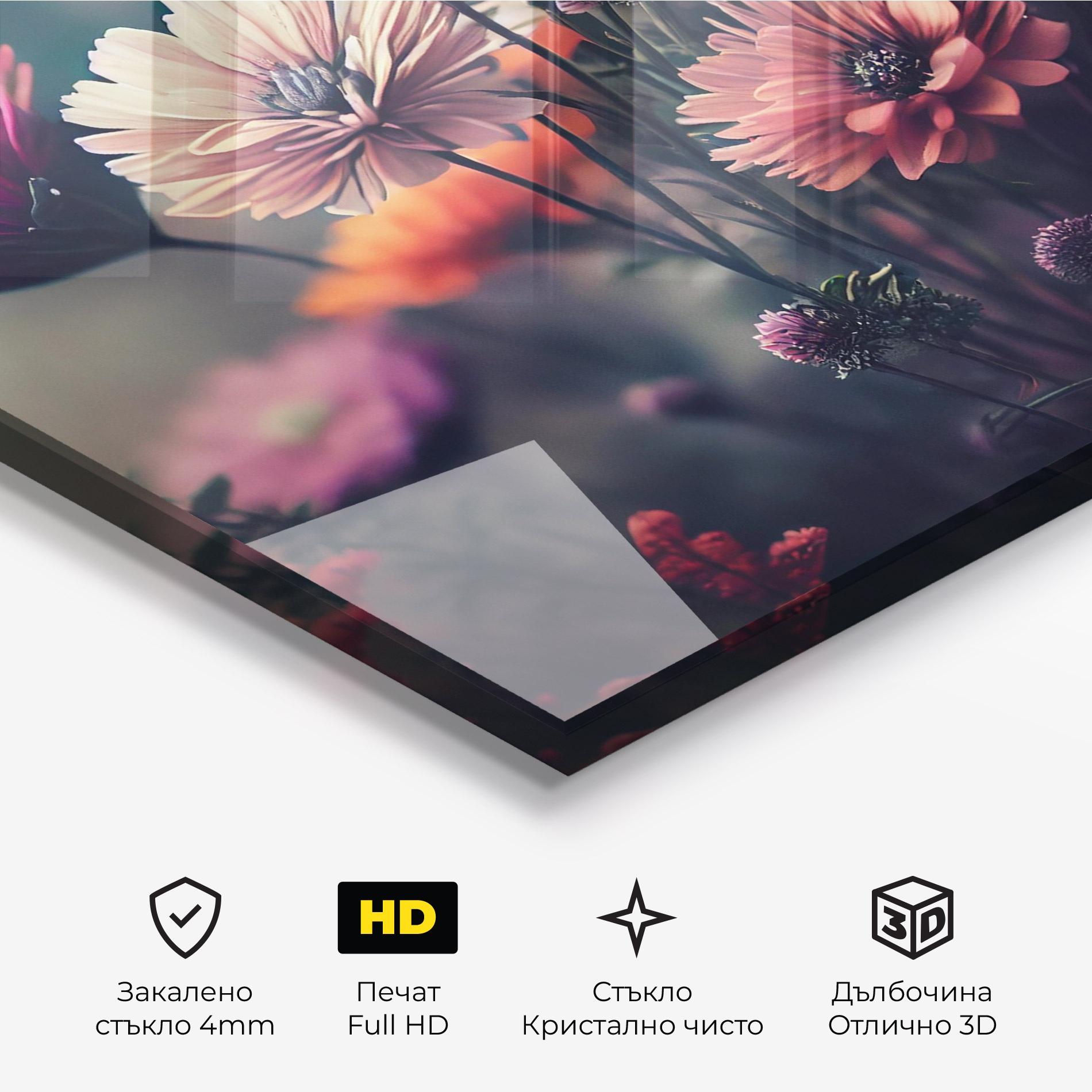 Стъклена картина Beautiful Flower Garden mockup 3