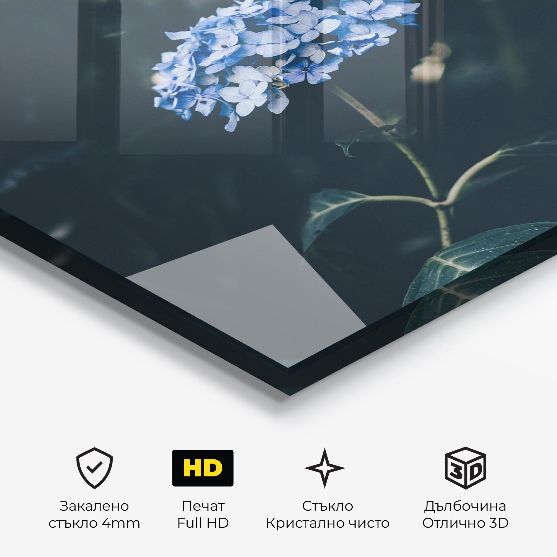 Стъклена картина Forest Blue Flower mockup 3