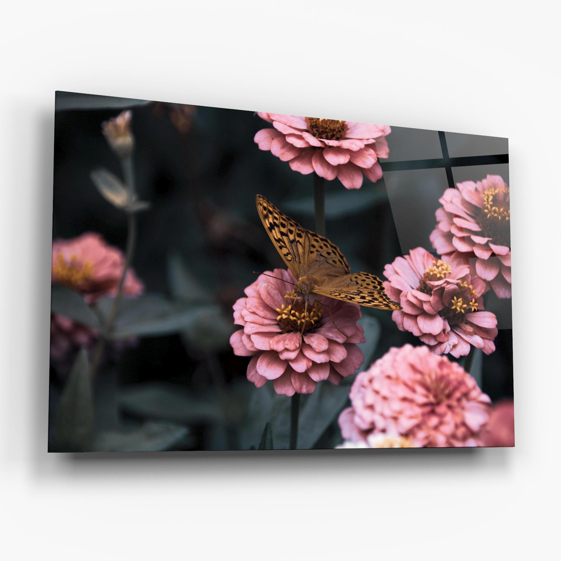 Стъклена картина Flower Butterfly mockup 6