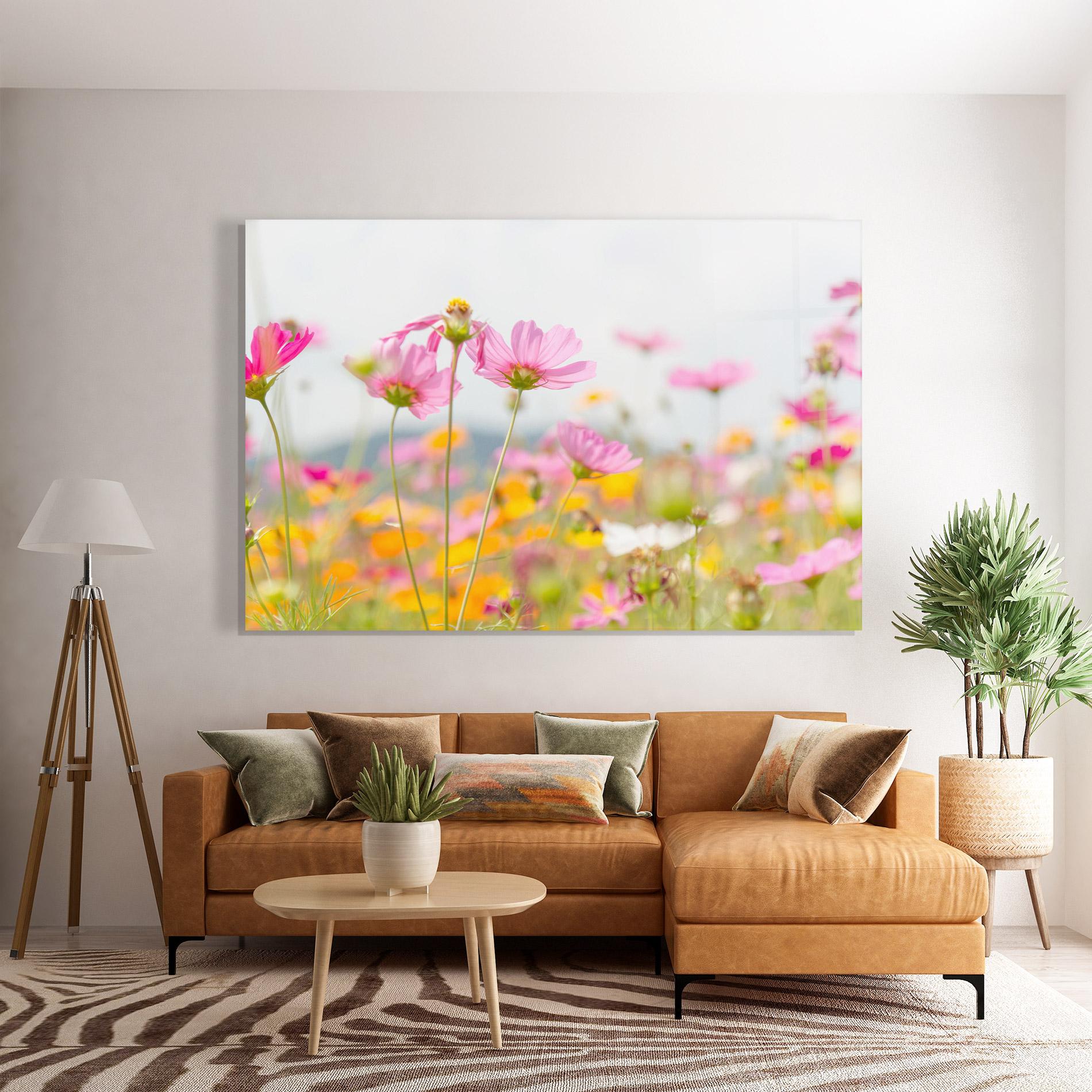 Стъклена картина Cosmos Beauty Flowers mockup 7