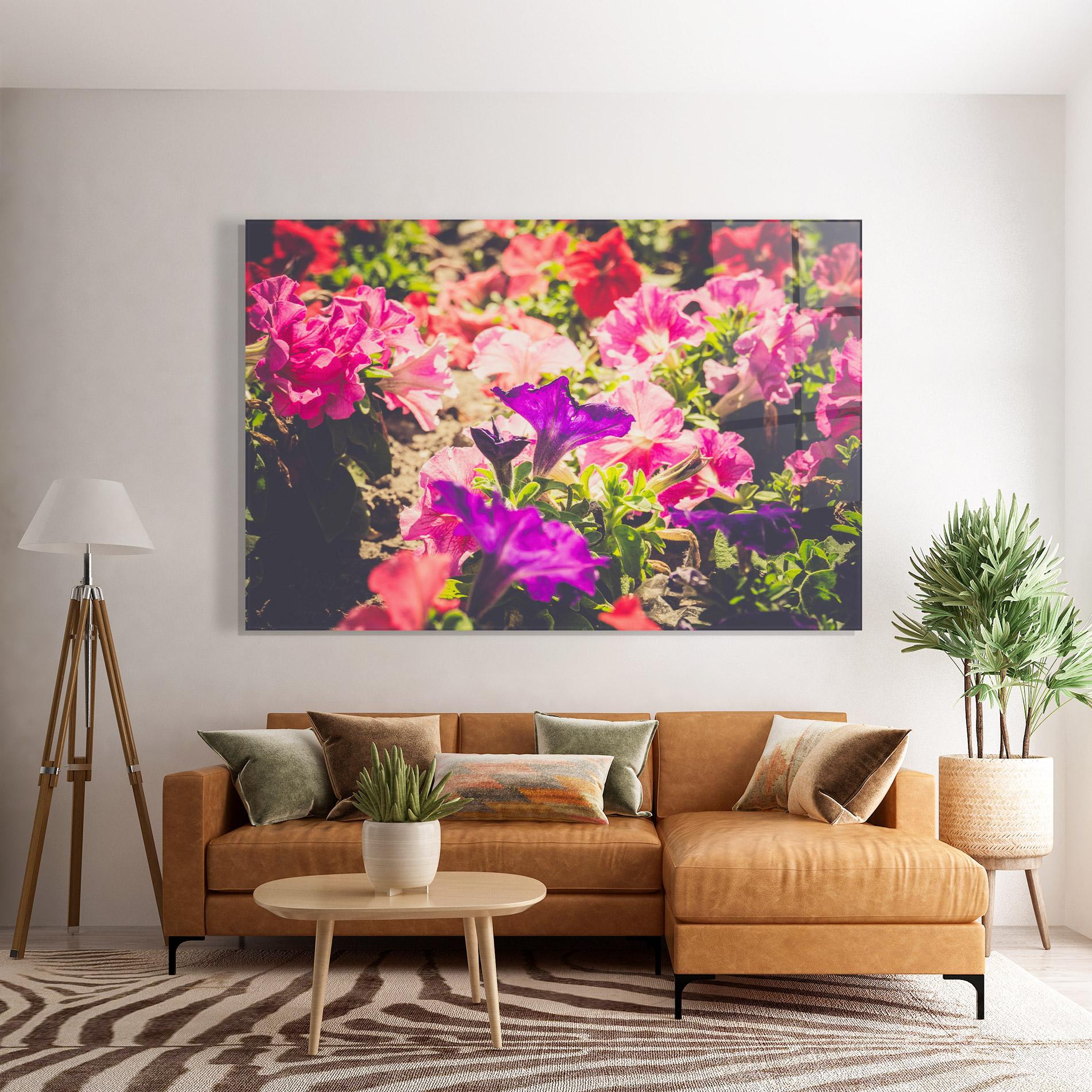 Стъклена картина Daylight Purple Flower mockup 7