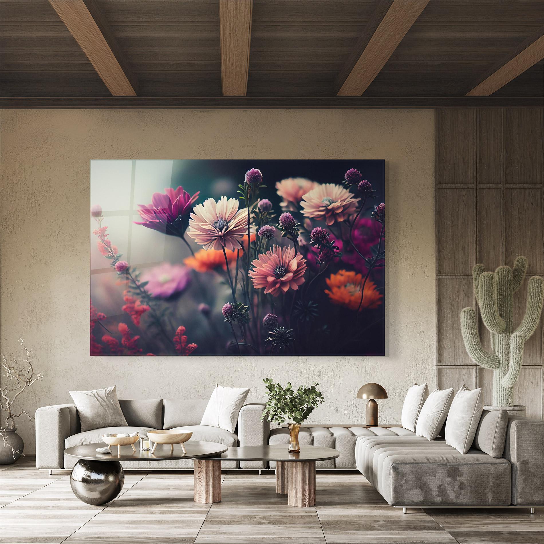 Стъклена картина Beautiful Flower Garden mockup 8