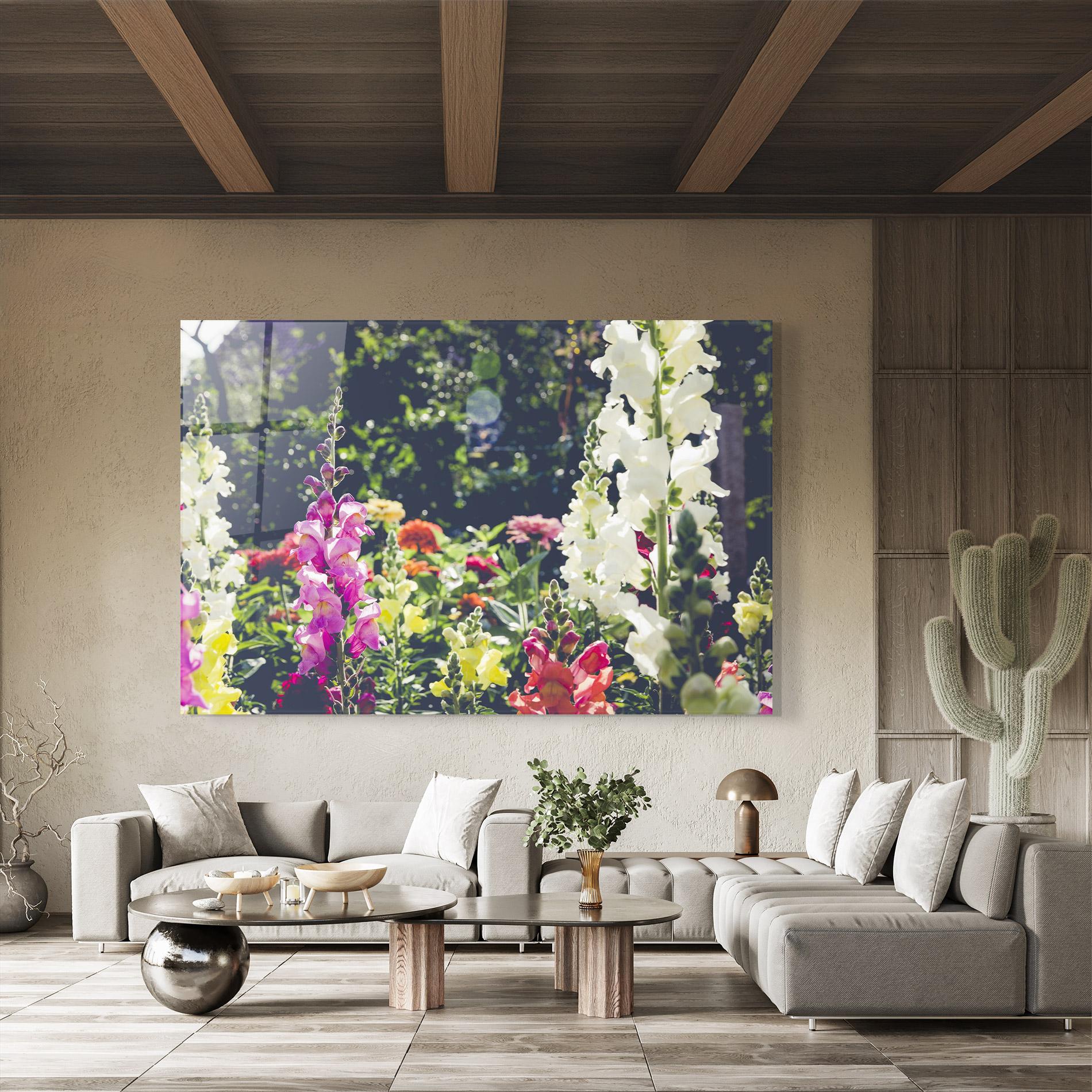 Стъклена картина Garden Pretty Flowers mockup 8