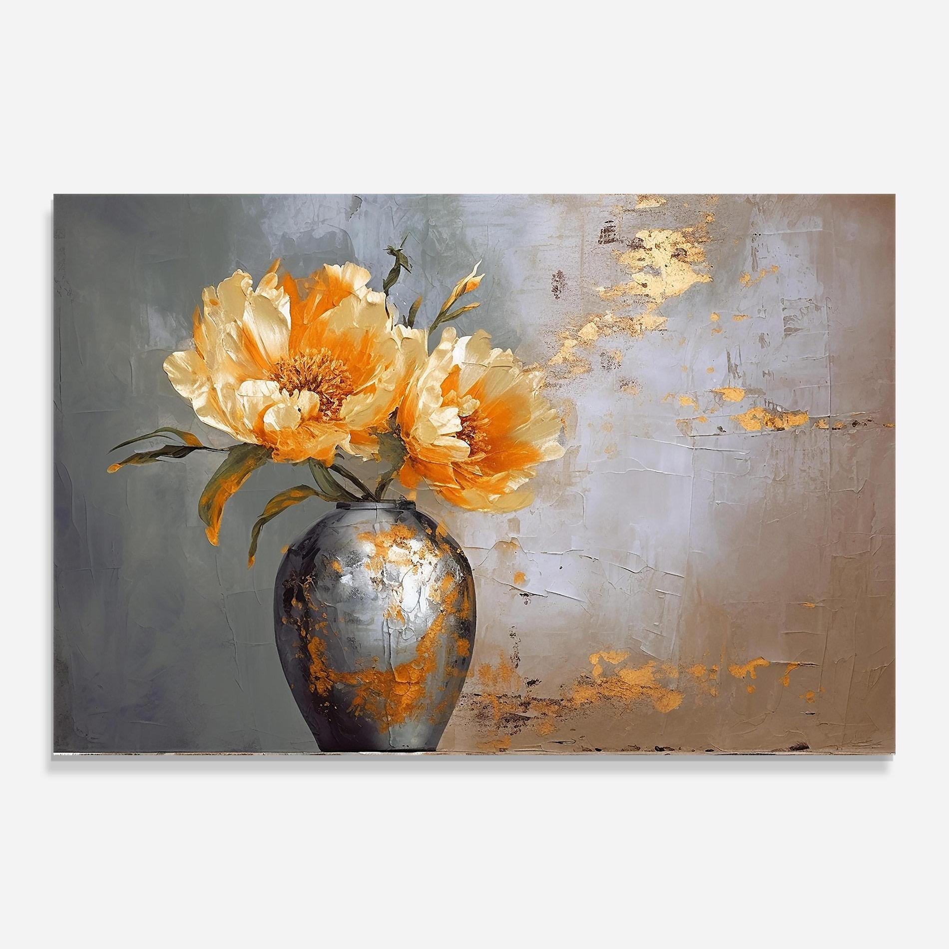 Стъклена картина Grey Painting Vase mockup 0