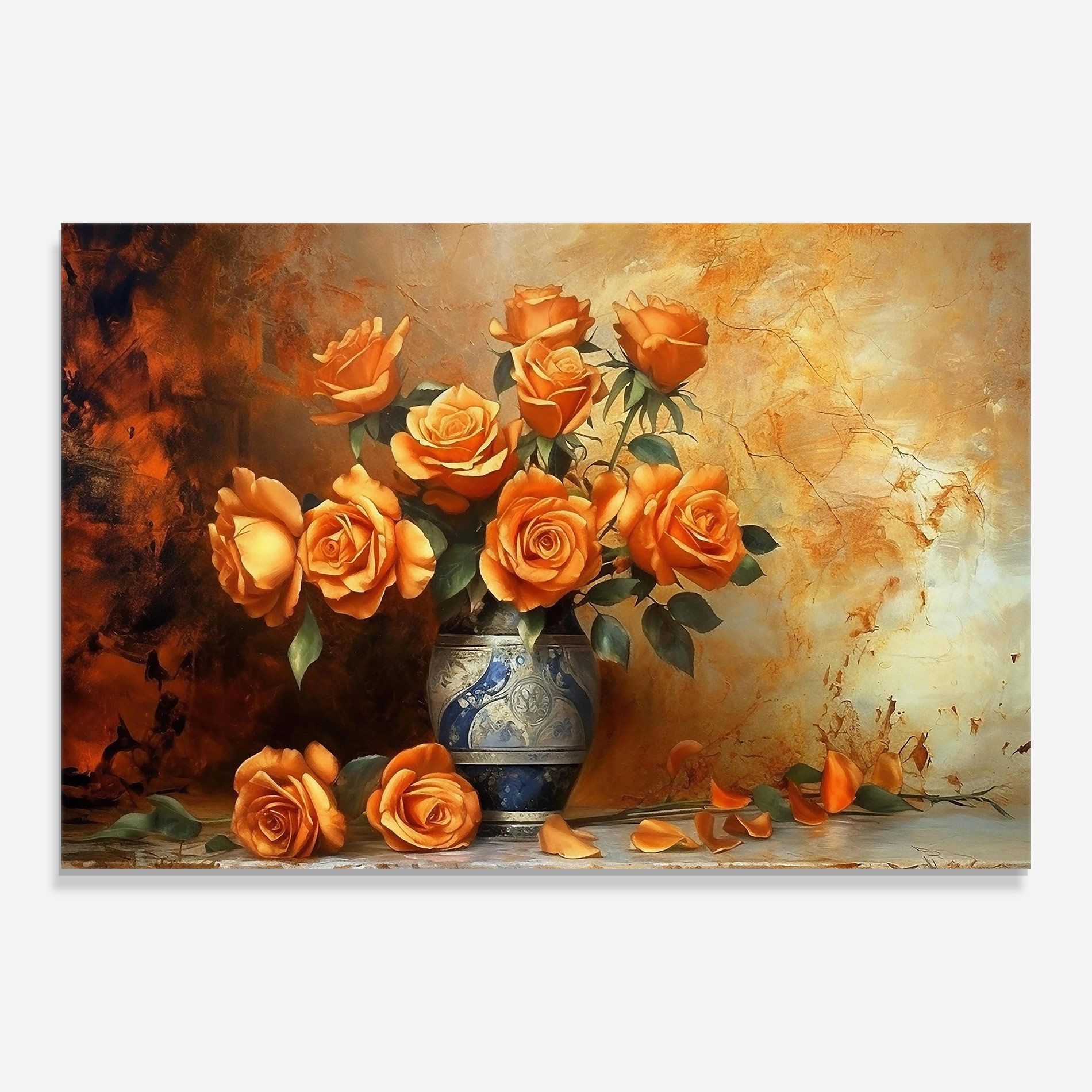 Pretty Orange Rose Vase mockup 0