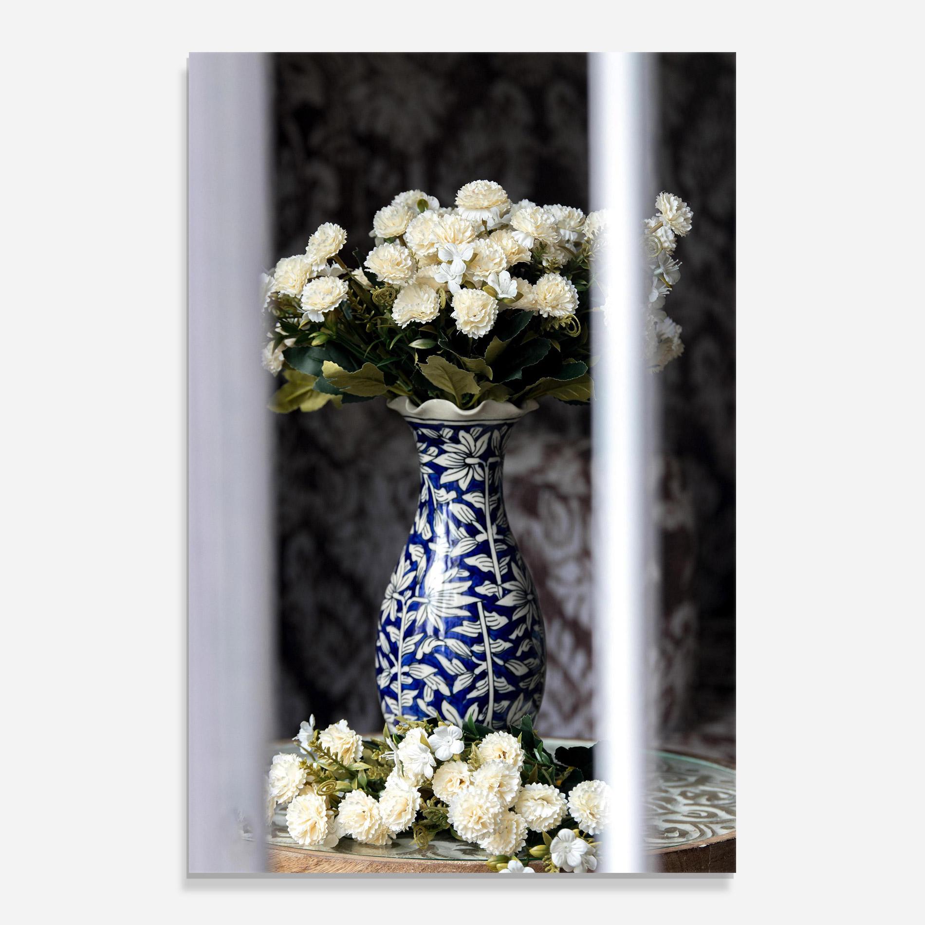 Стъклена картина Blue Patern Vase mockup 0