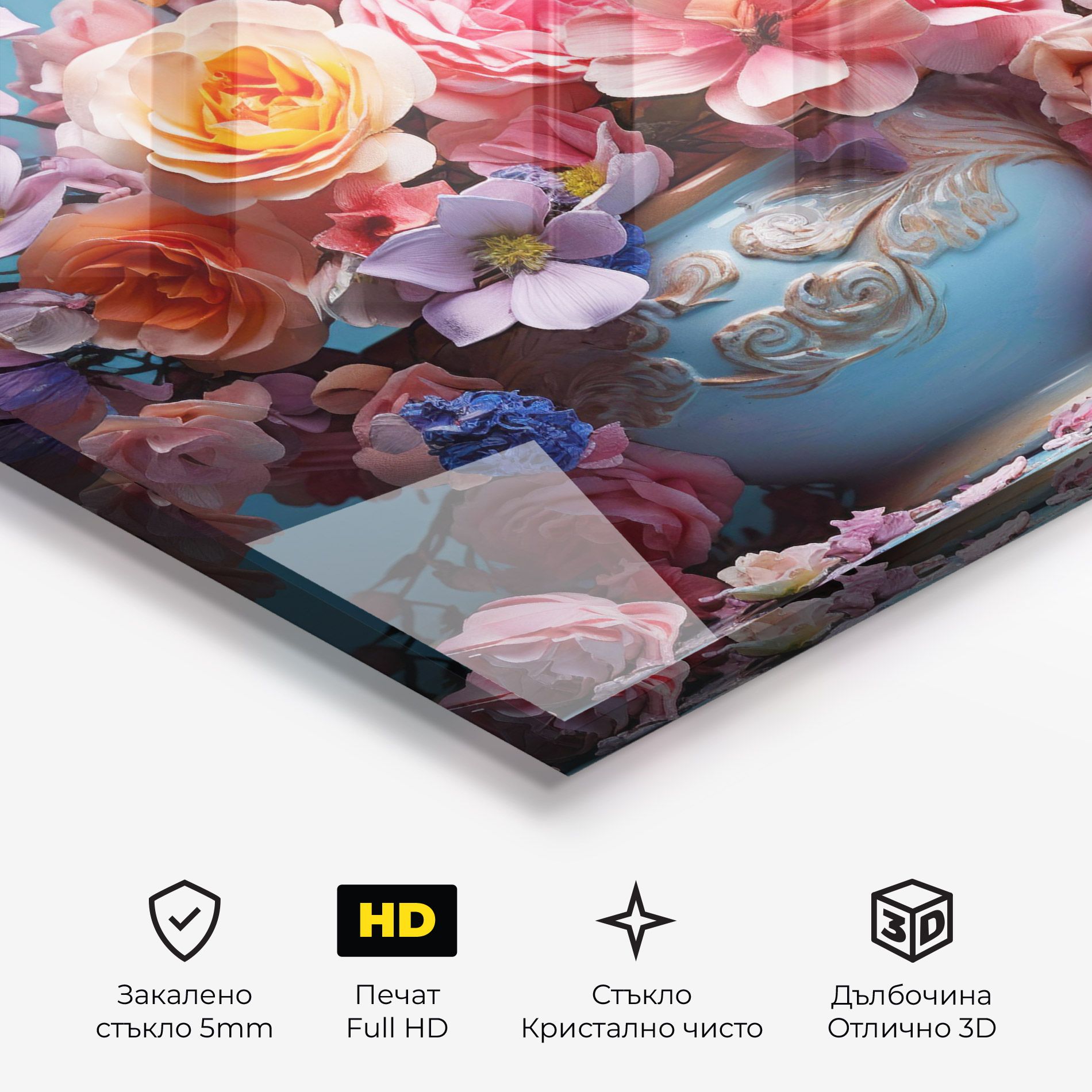 Blue Vase Flowers mockup 3