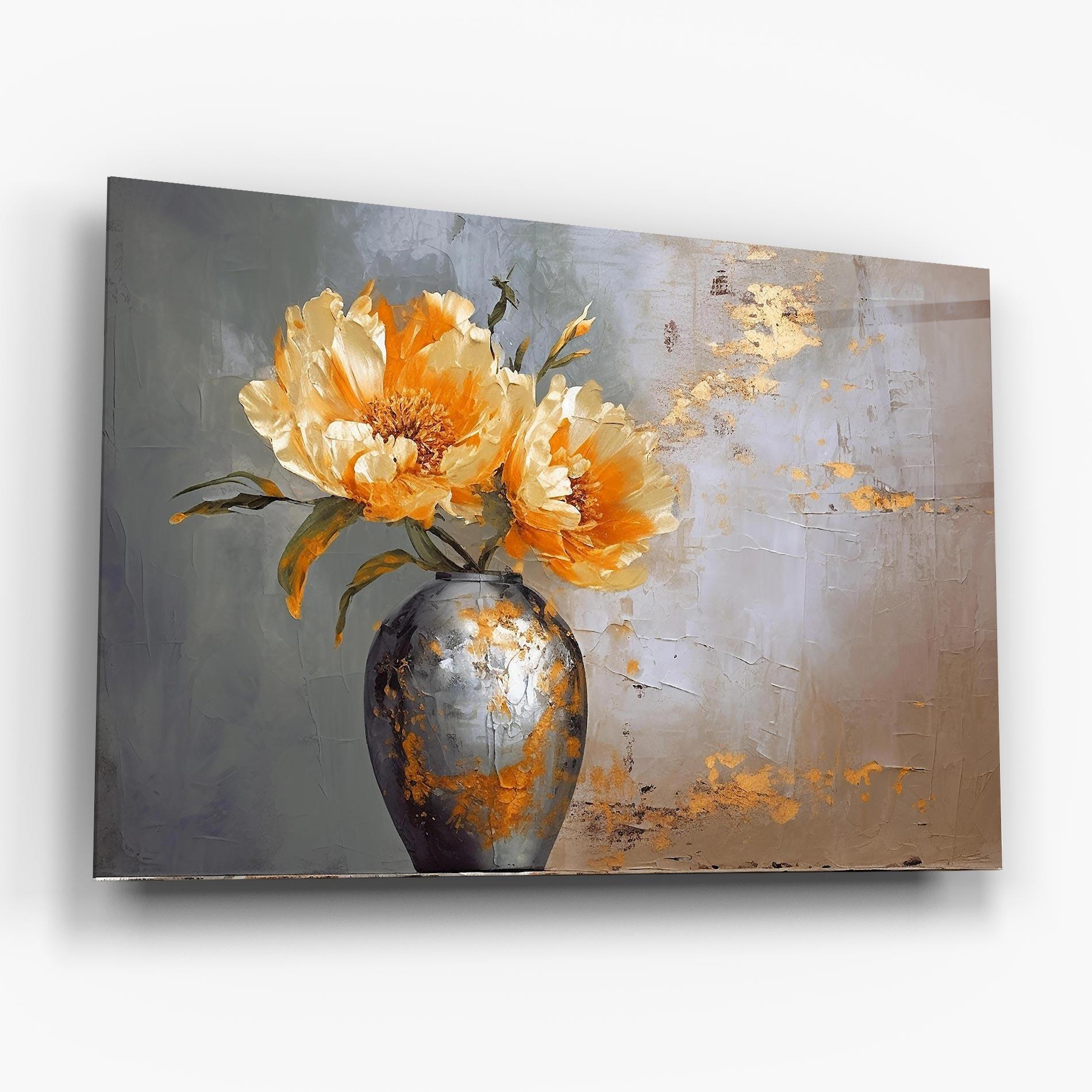 Стъклена картина Grey Painting Vase mockup 6