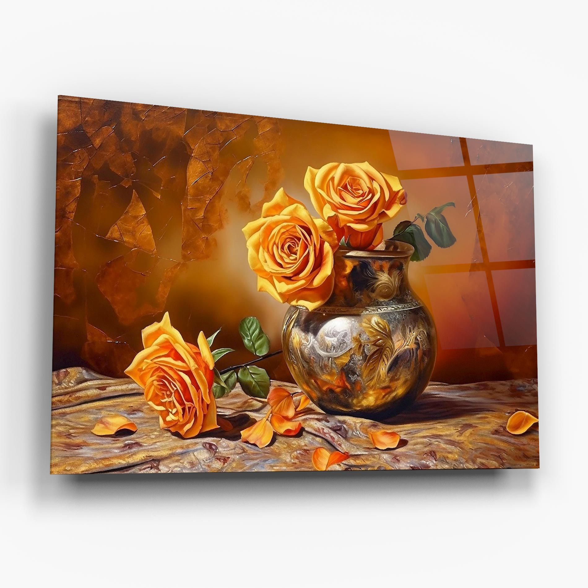 Orange Roses Vase mockup 6