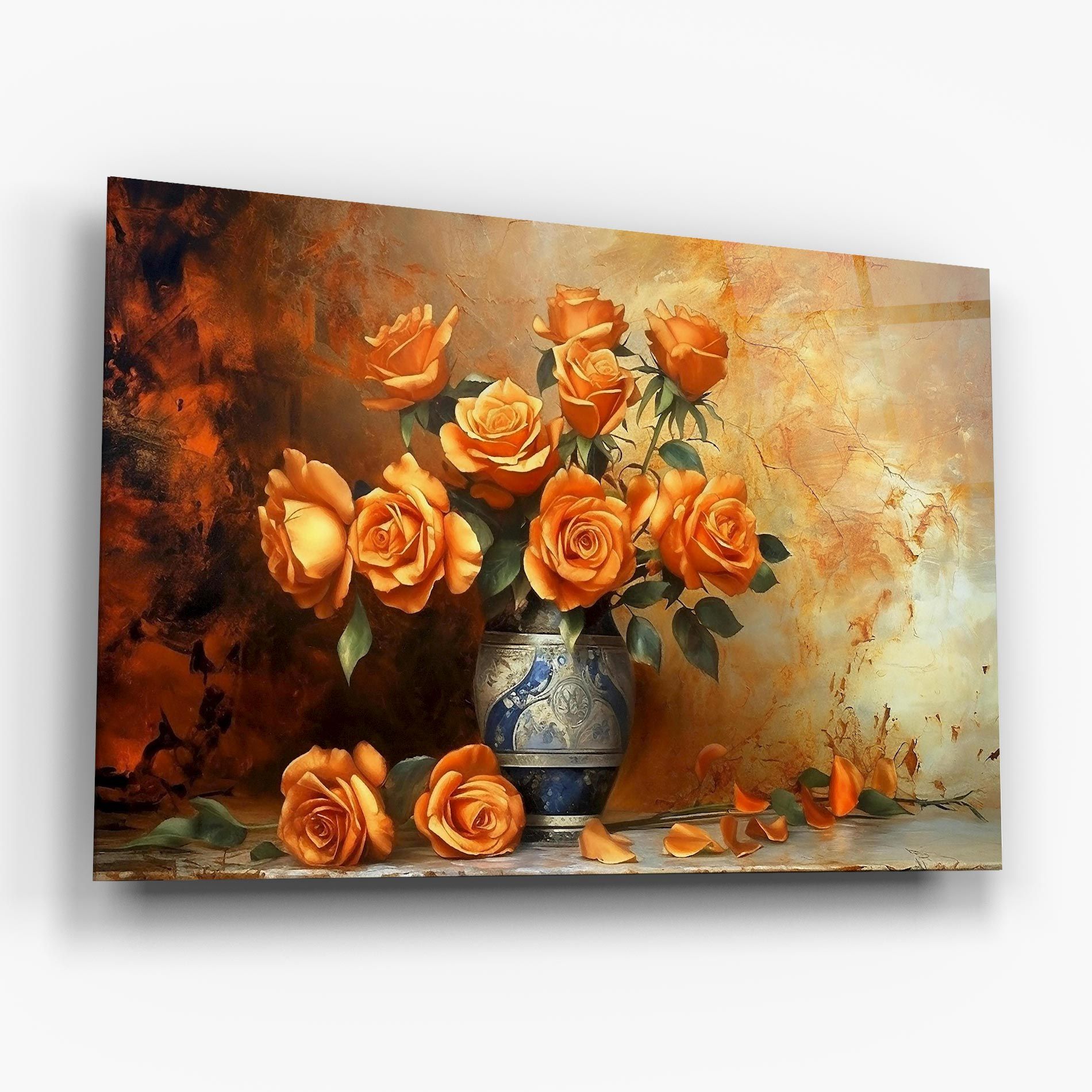 Pretty Orange Rose Vase mockup 6