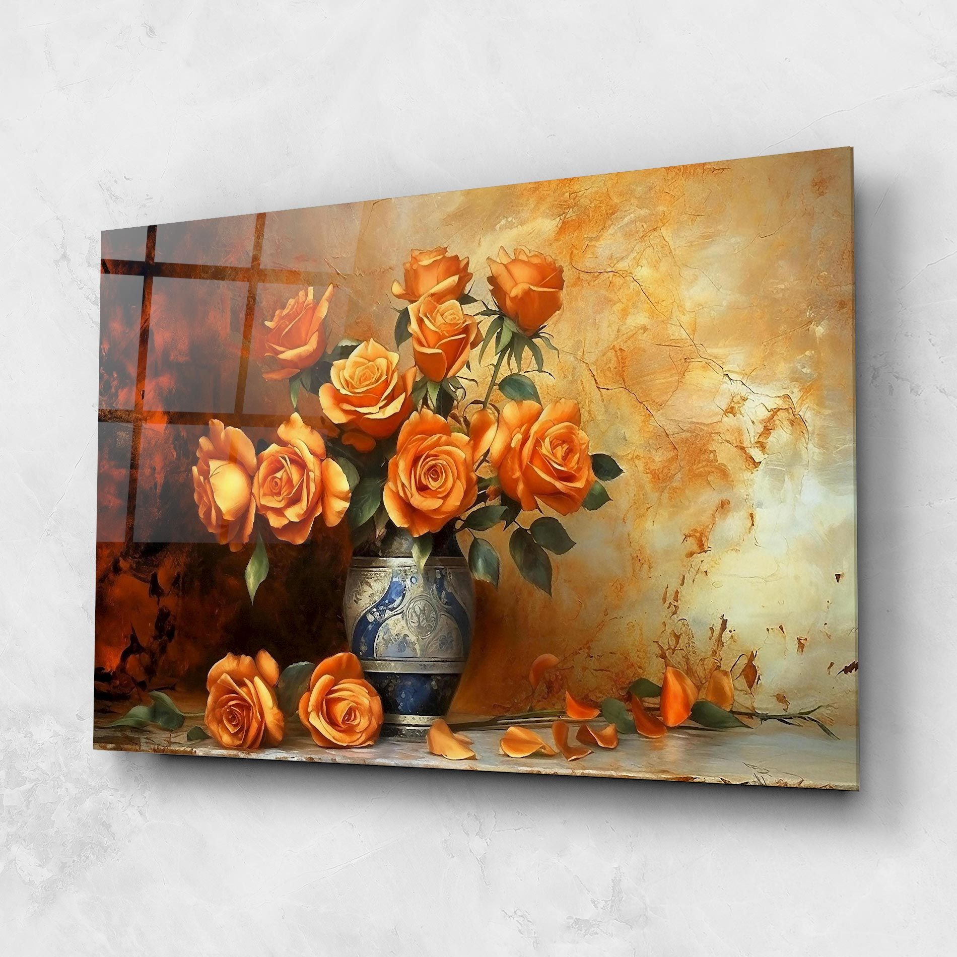 Pretty Orange Rose Vase mockup 1