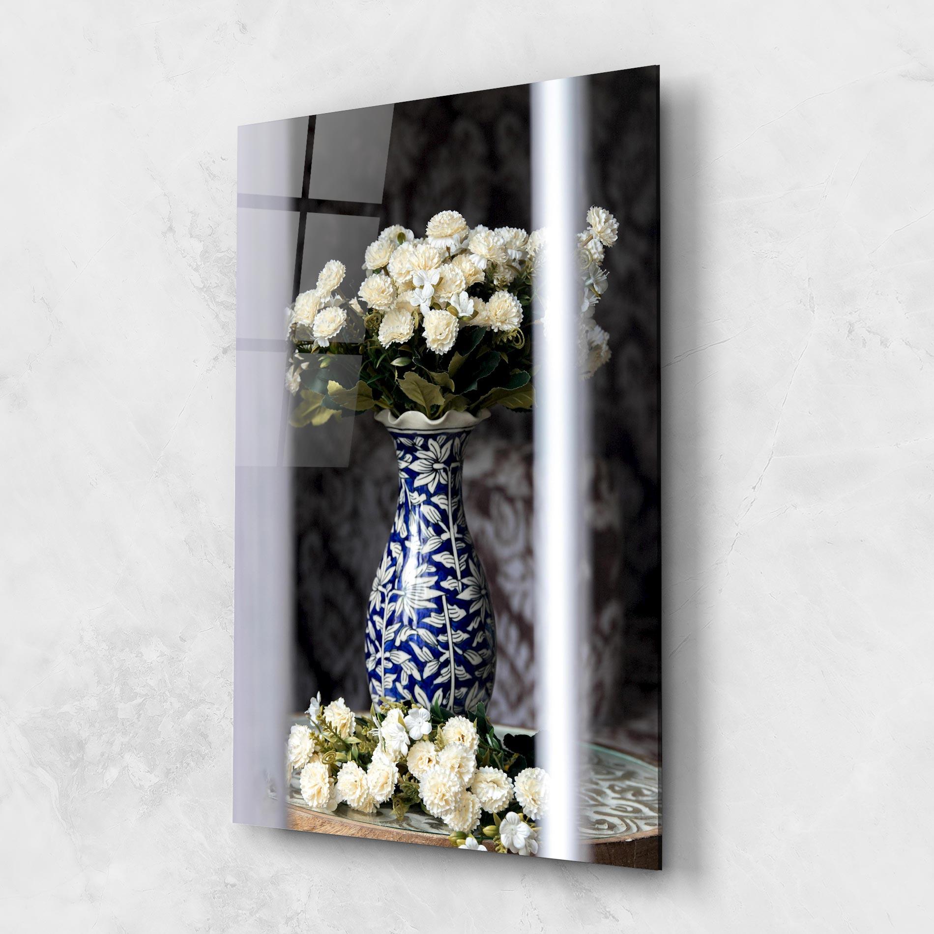 Стъклена картина Blue Patern Vase mockup 1
