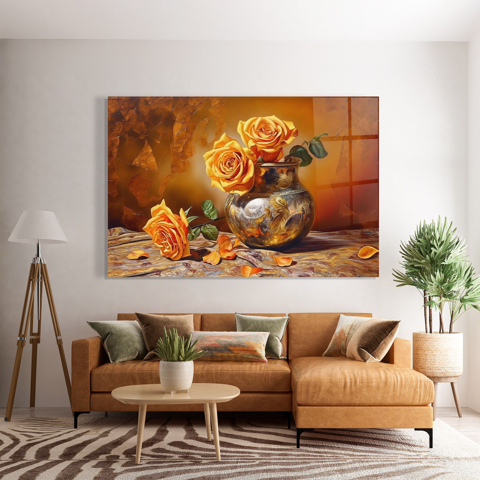 Orange Roses Vase mockup 7