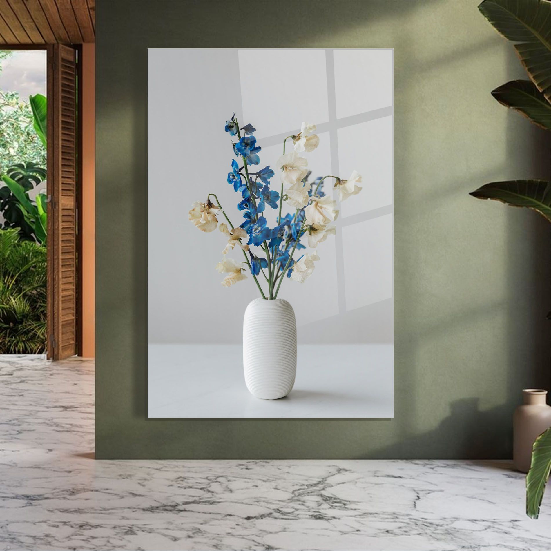 Blue White Vase mockup 7