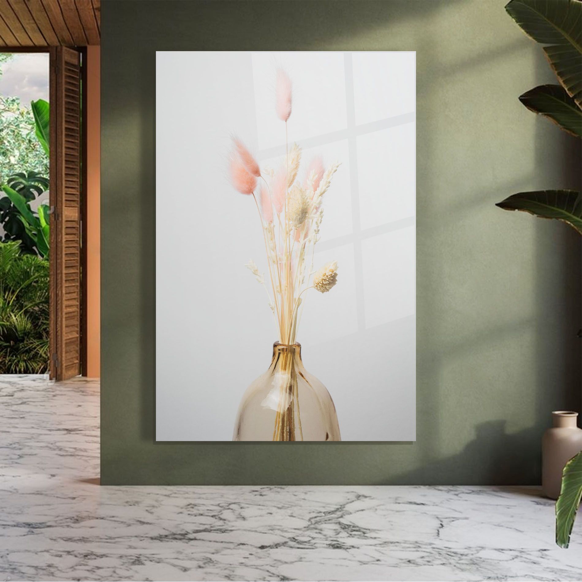 Pink Cream Flower Vase mockup 7
