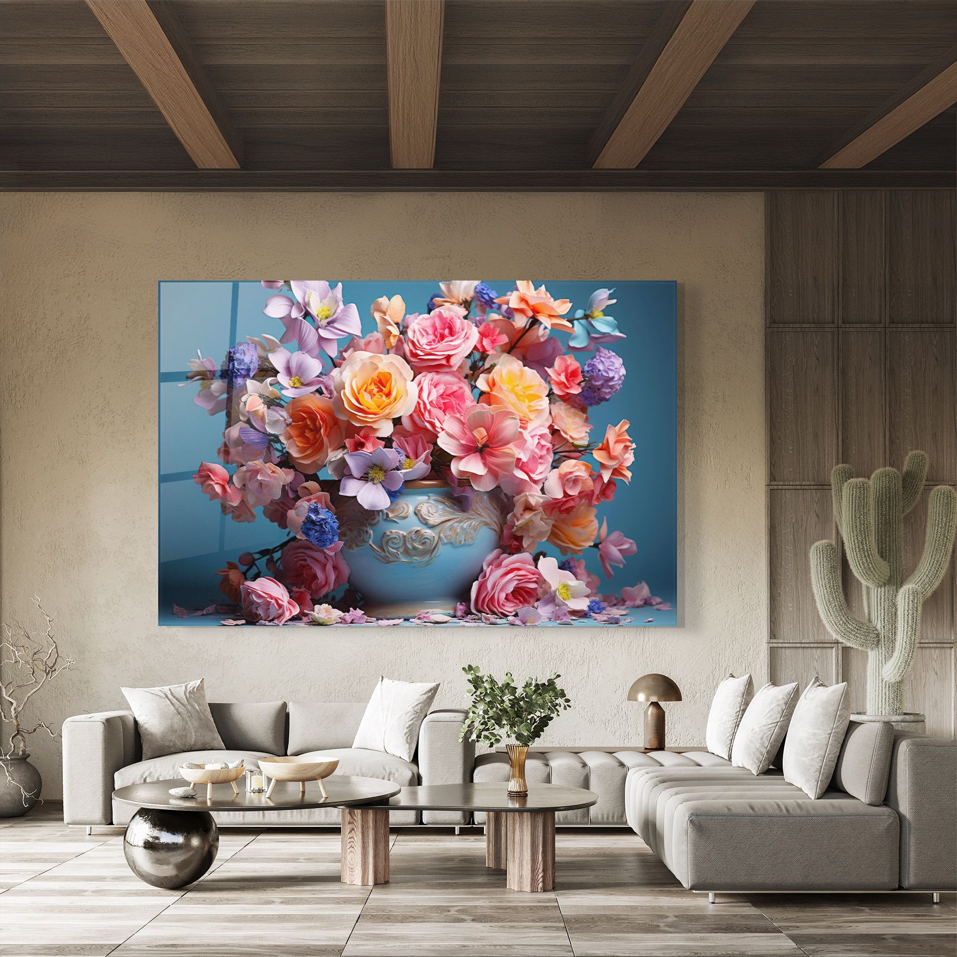 Blue Vase Flowers mockup 8