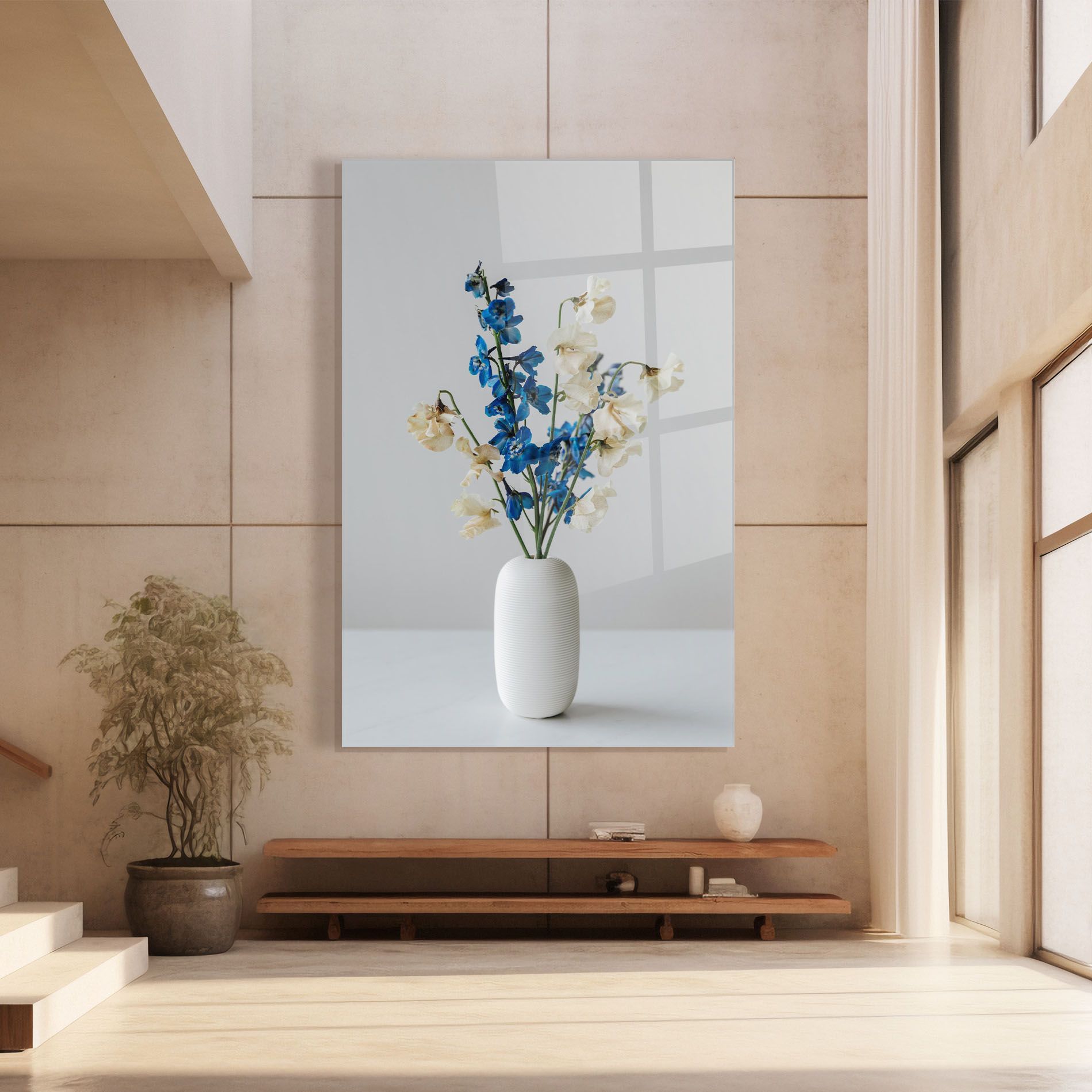 Blue White Vase mockup 8
