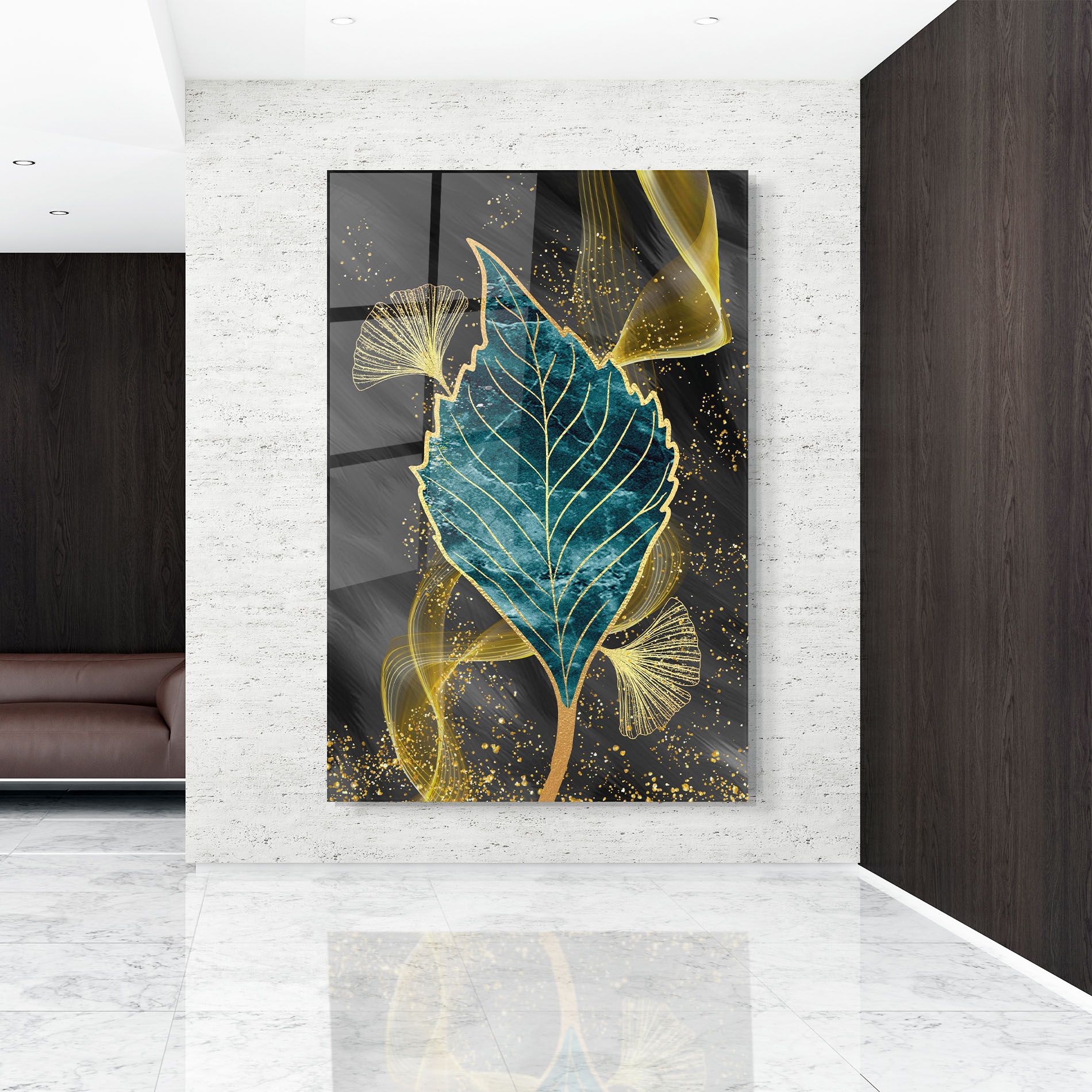 Golden Leaves Blue mockup 9