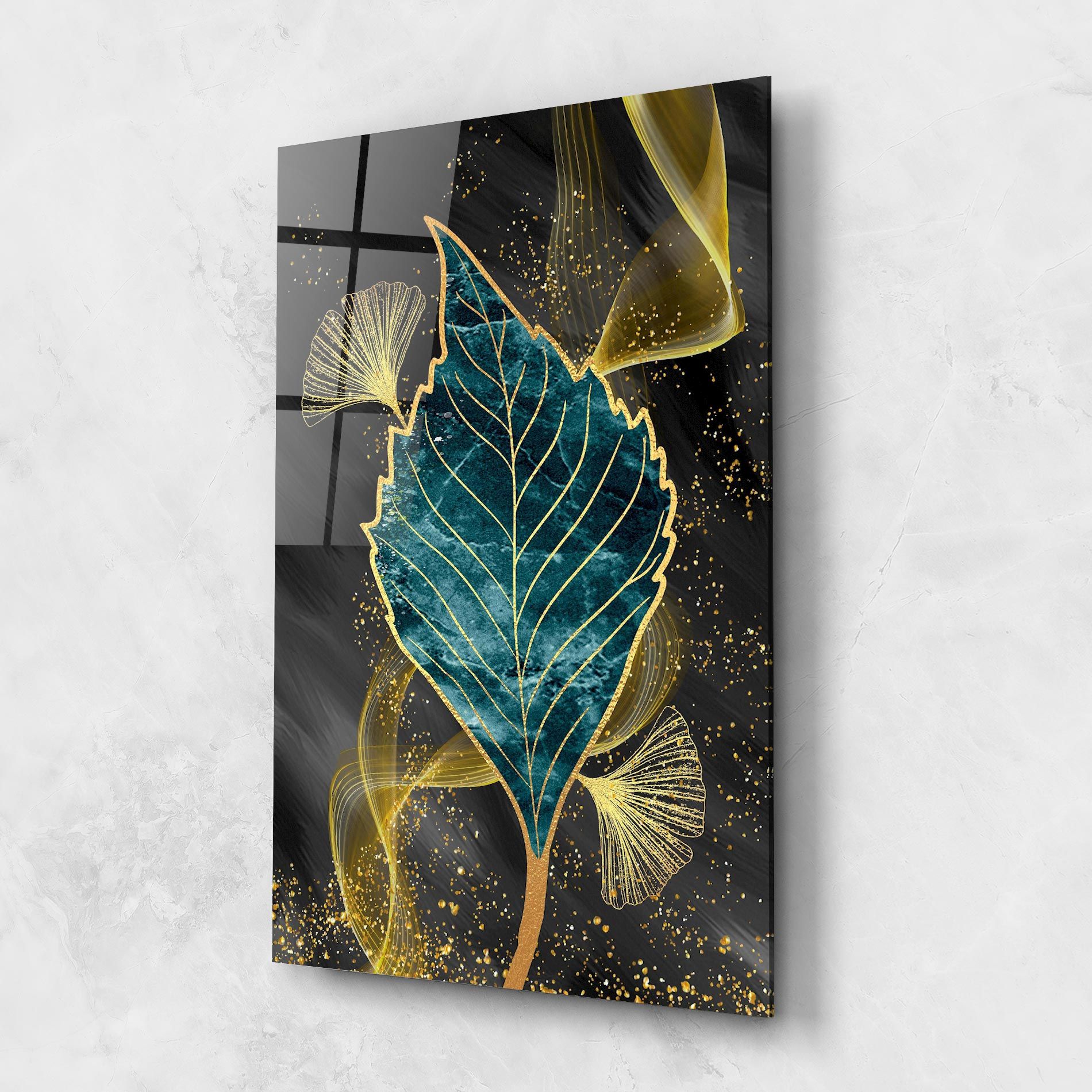 Golden Leaves Blue mockup 1