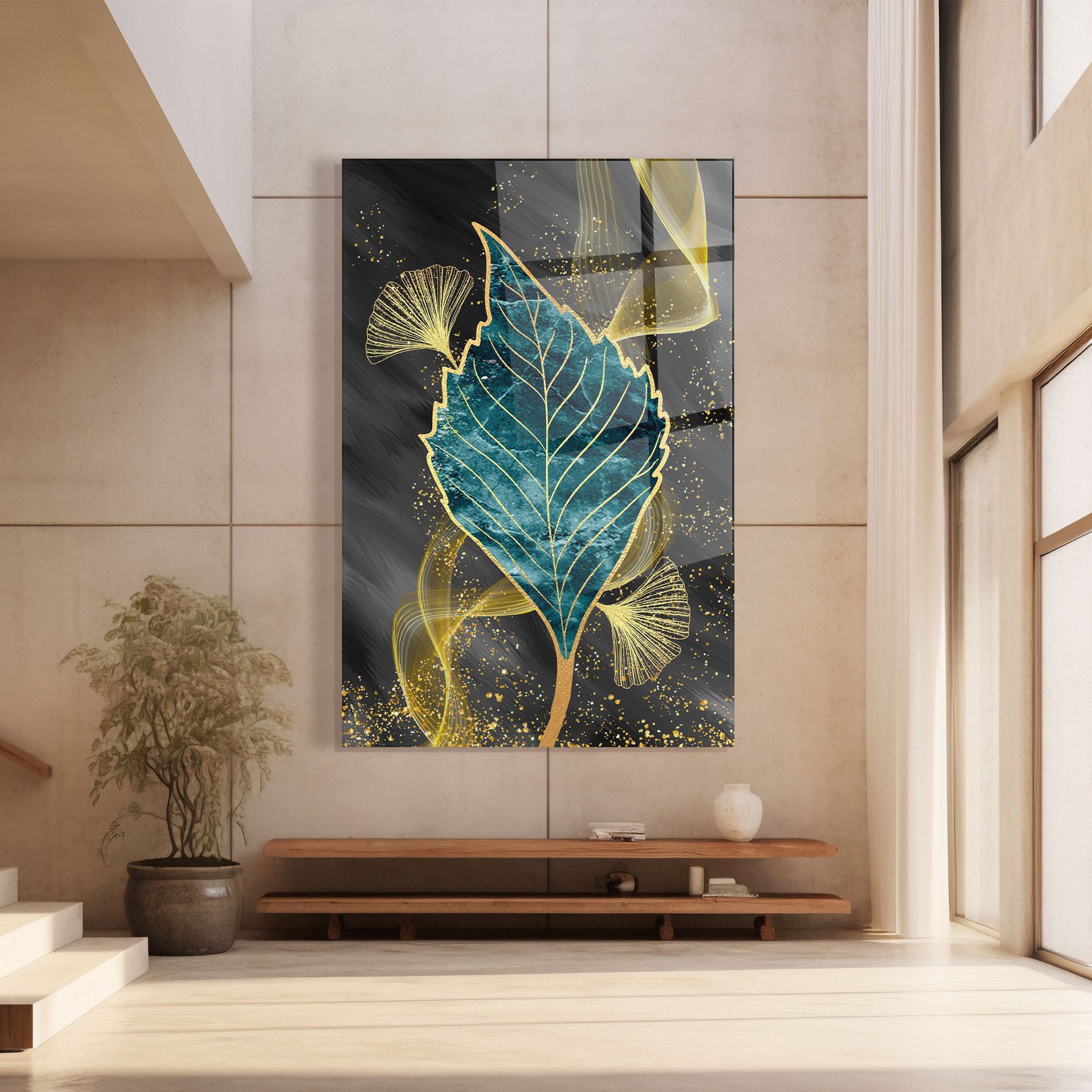 Golden Leaves Blue mockup 8