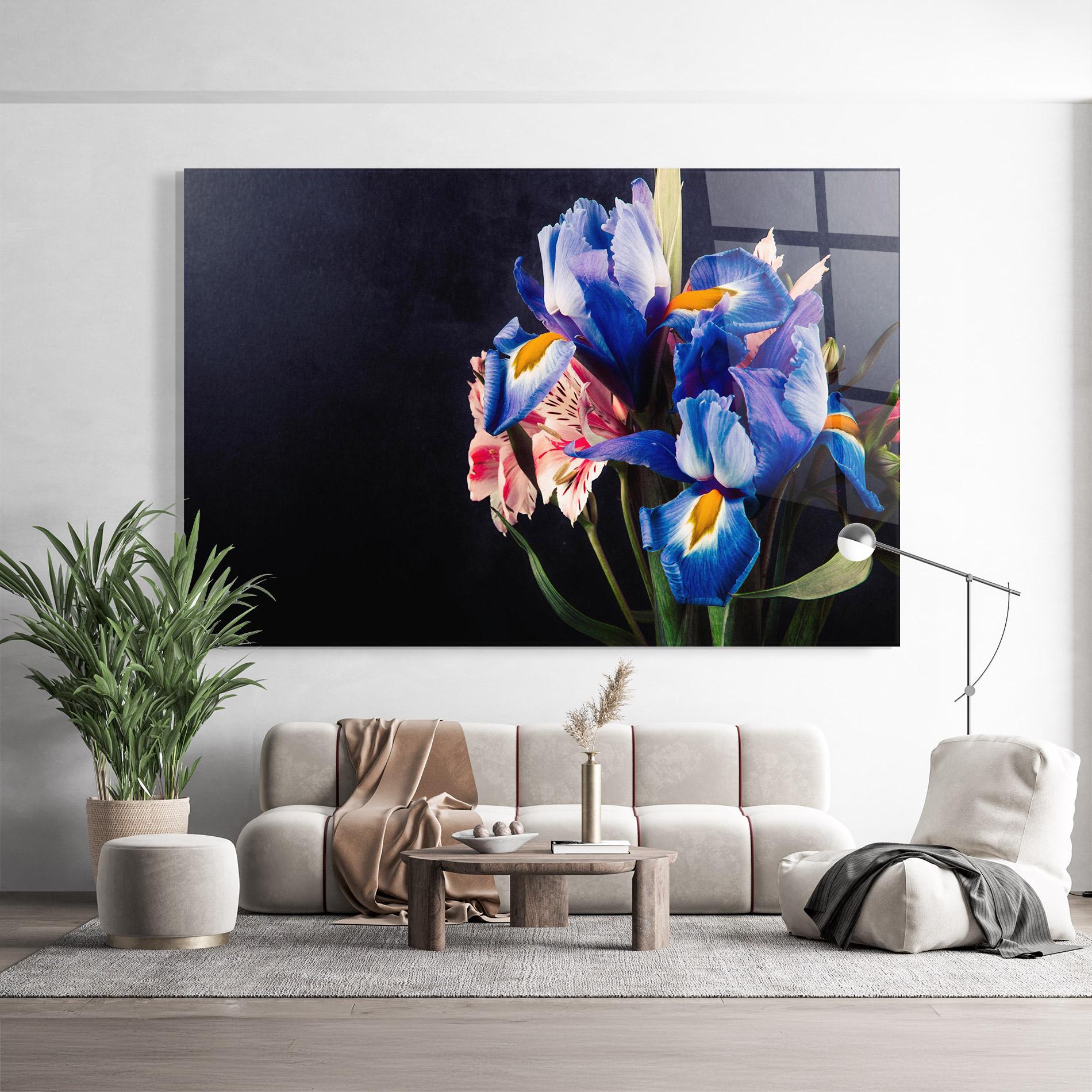 Стъклена картина Iris Bouquet mockup 9