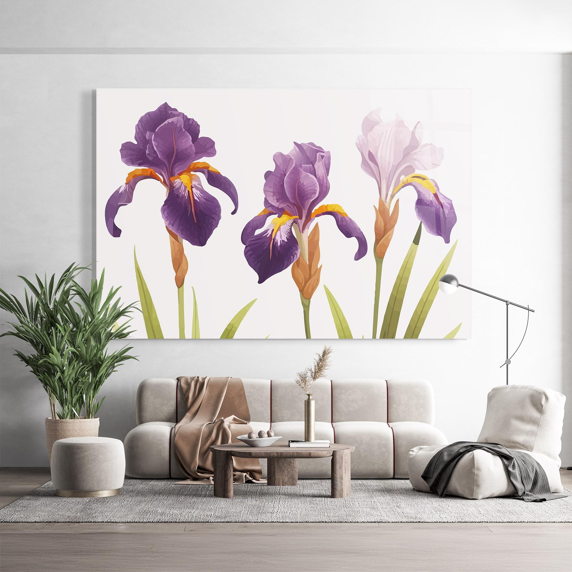 Стъклена картина Iris Leaf mockup 9