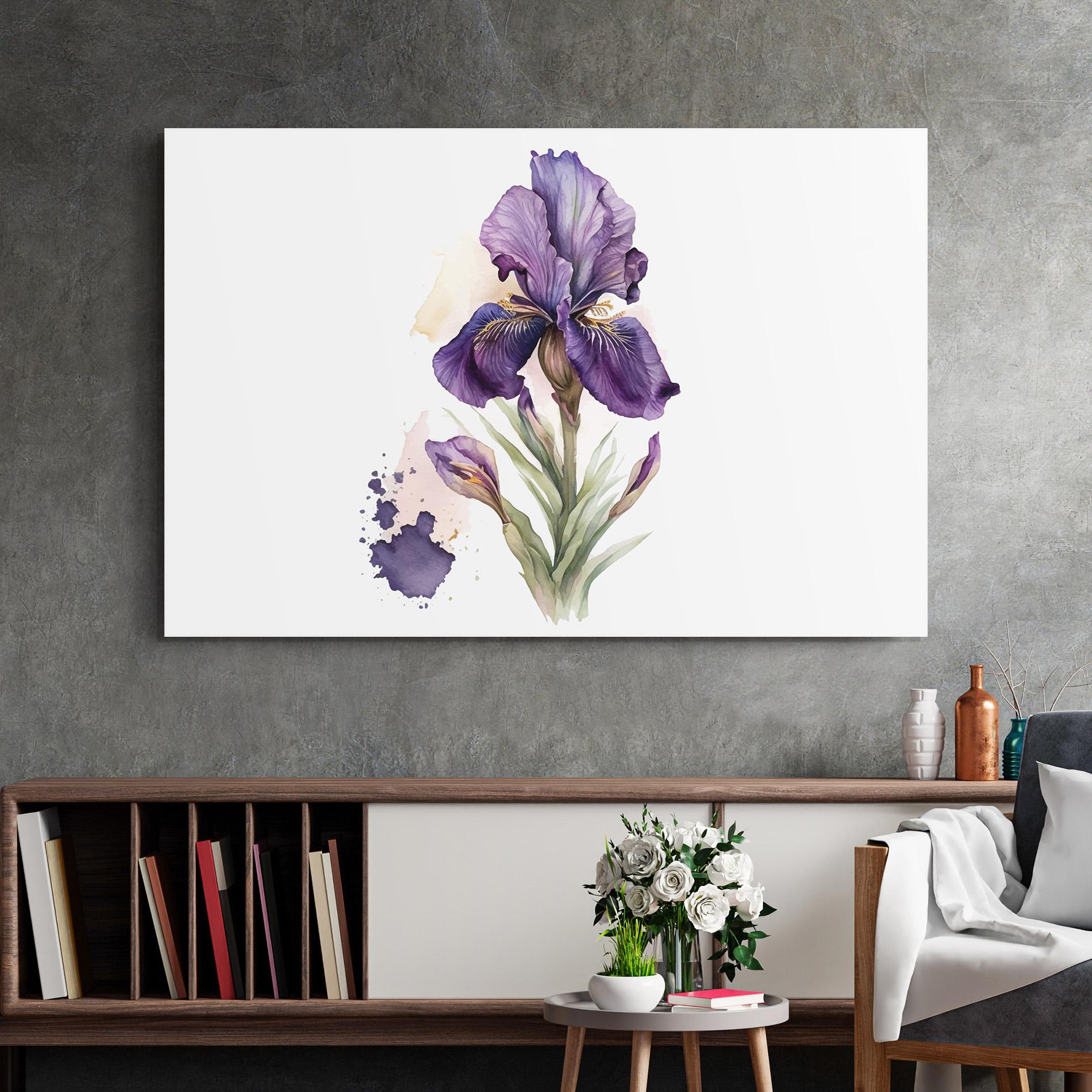 Стъклена картина Beautiful Purple Iris mockup 2