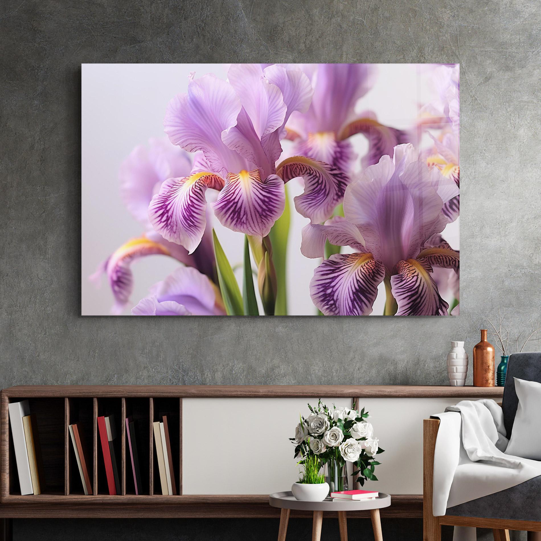 Стъклена картина Iris In Vase mockup 2