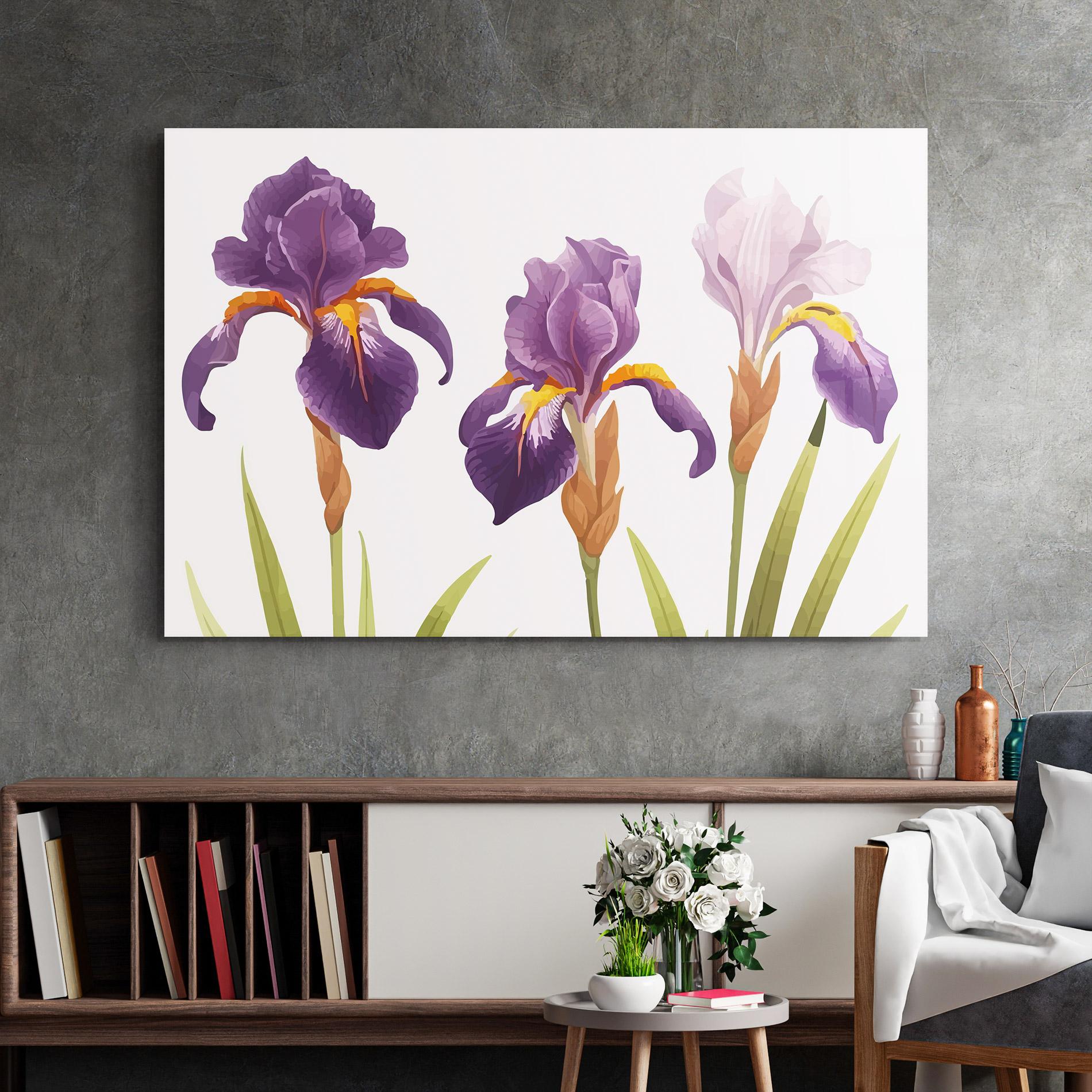 Стъклена картина Iris Leaf mockup 2