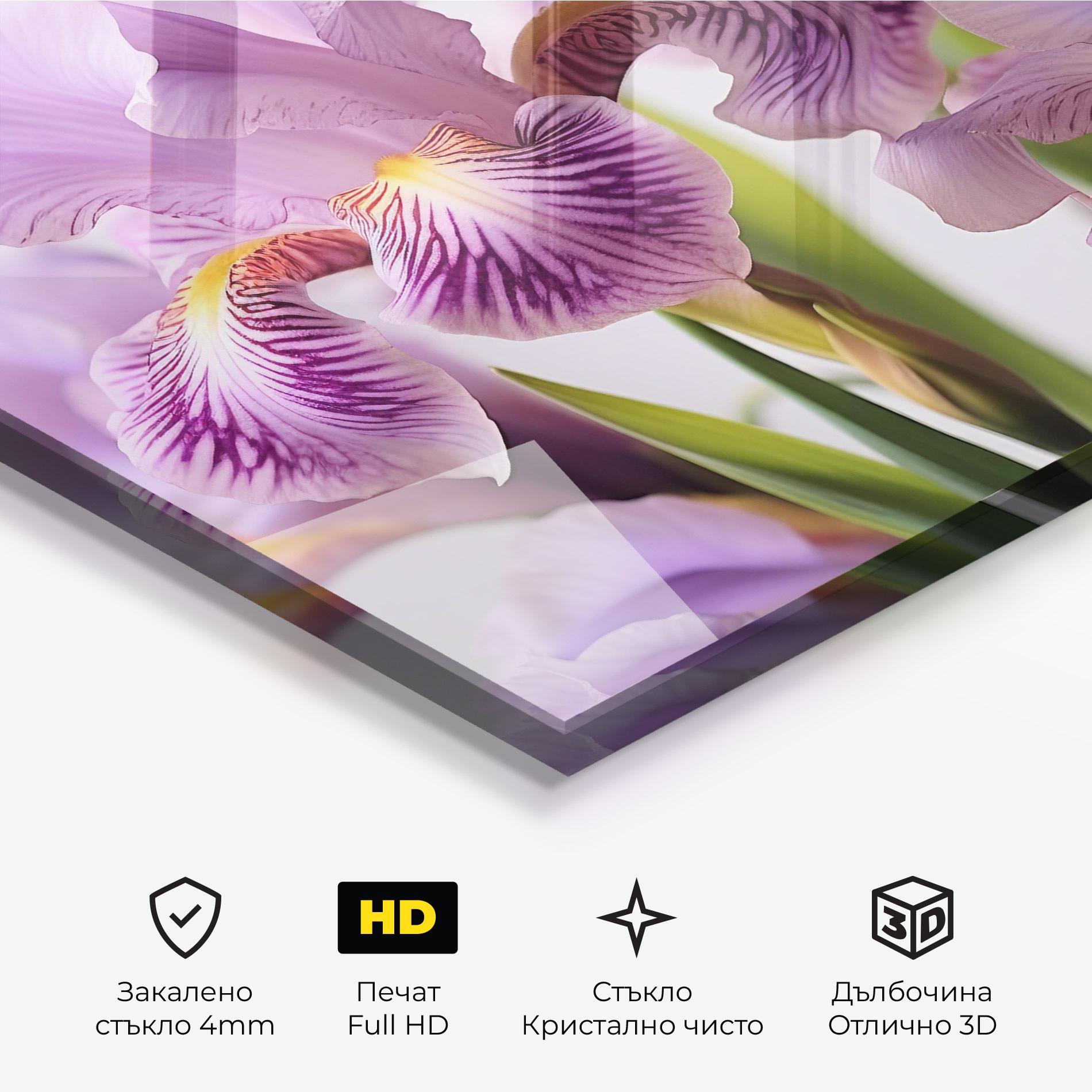 Стъклена картина Iris In Vase mockup 3