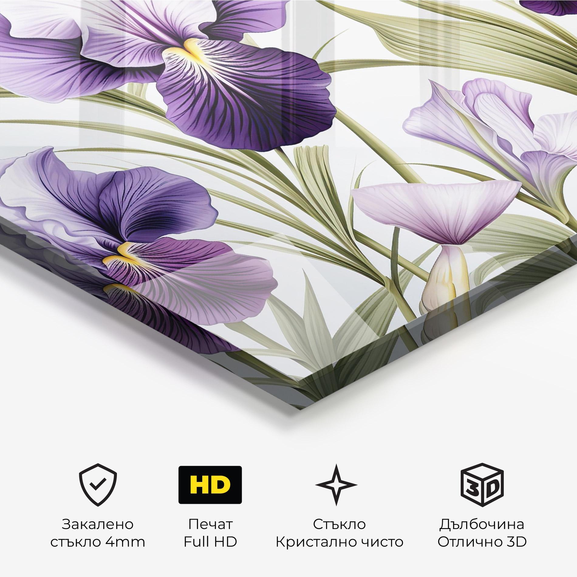 Стъклена картина Iris Painting mockup 3