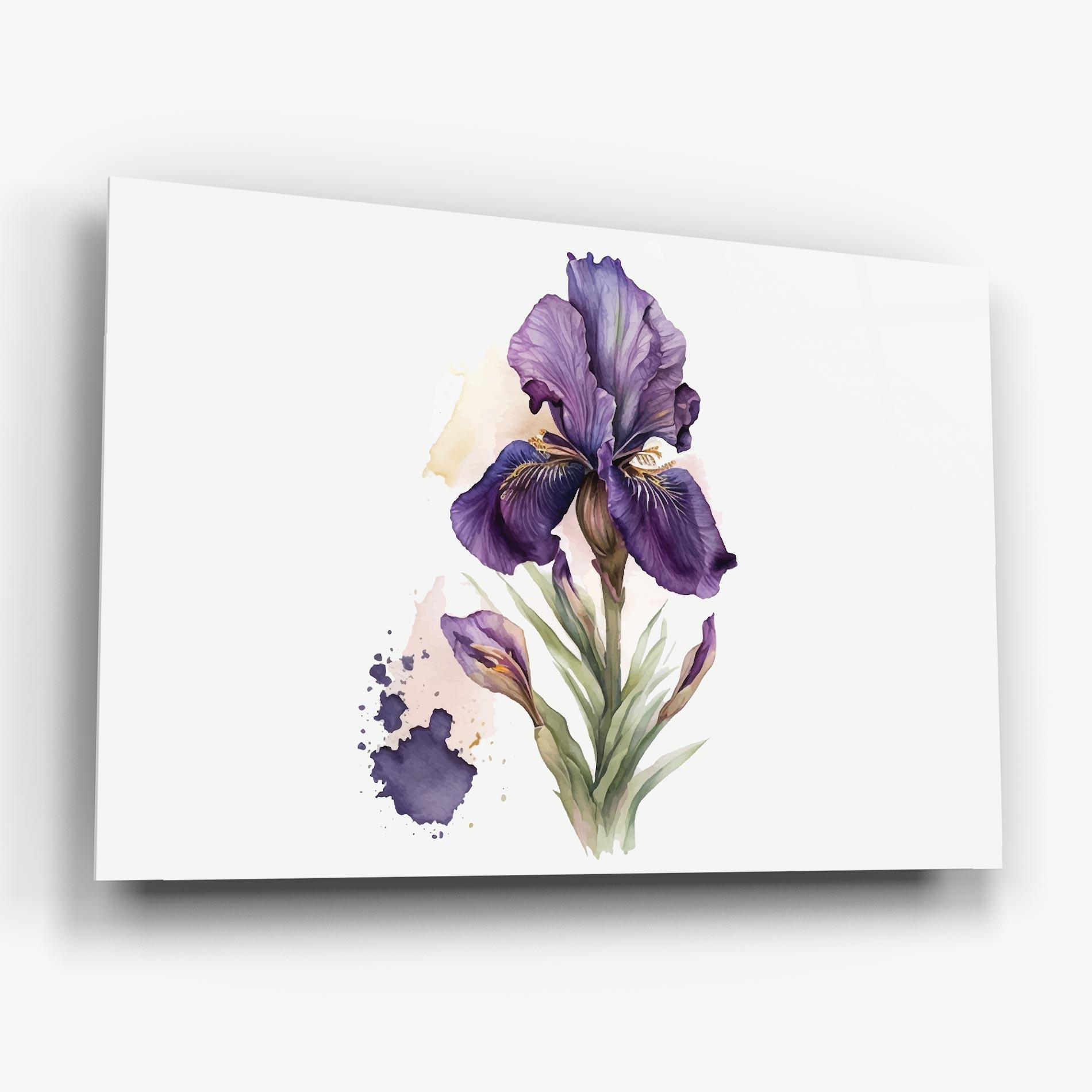 Стъклена картина Beautiful Purple Iris mockup 6