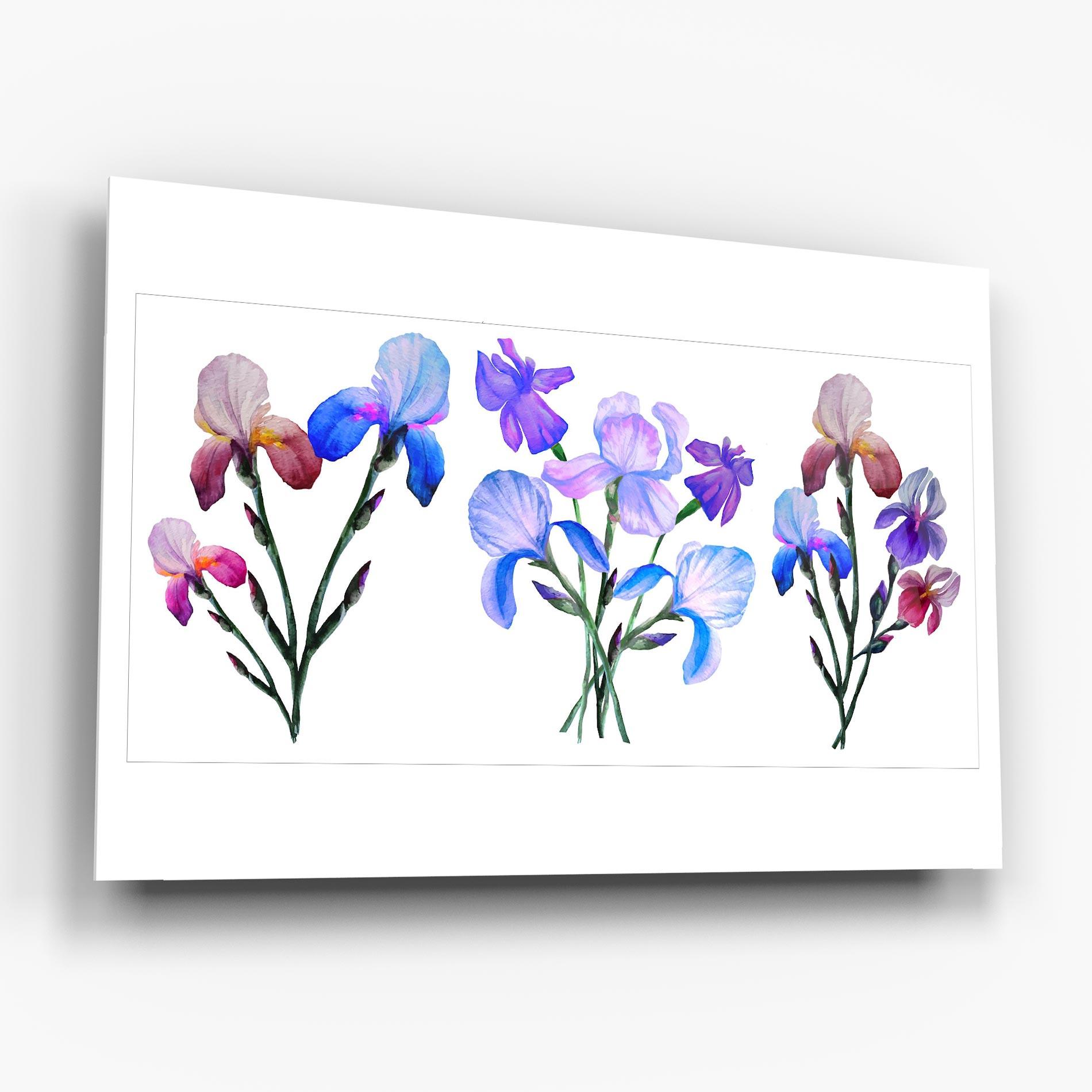 Стъклена картина Iris Set mockup 6