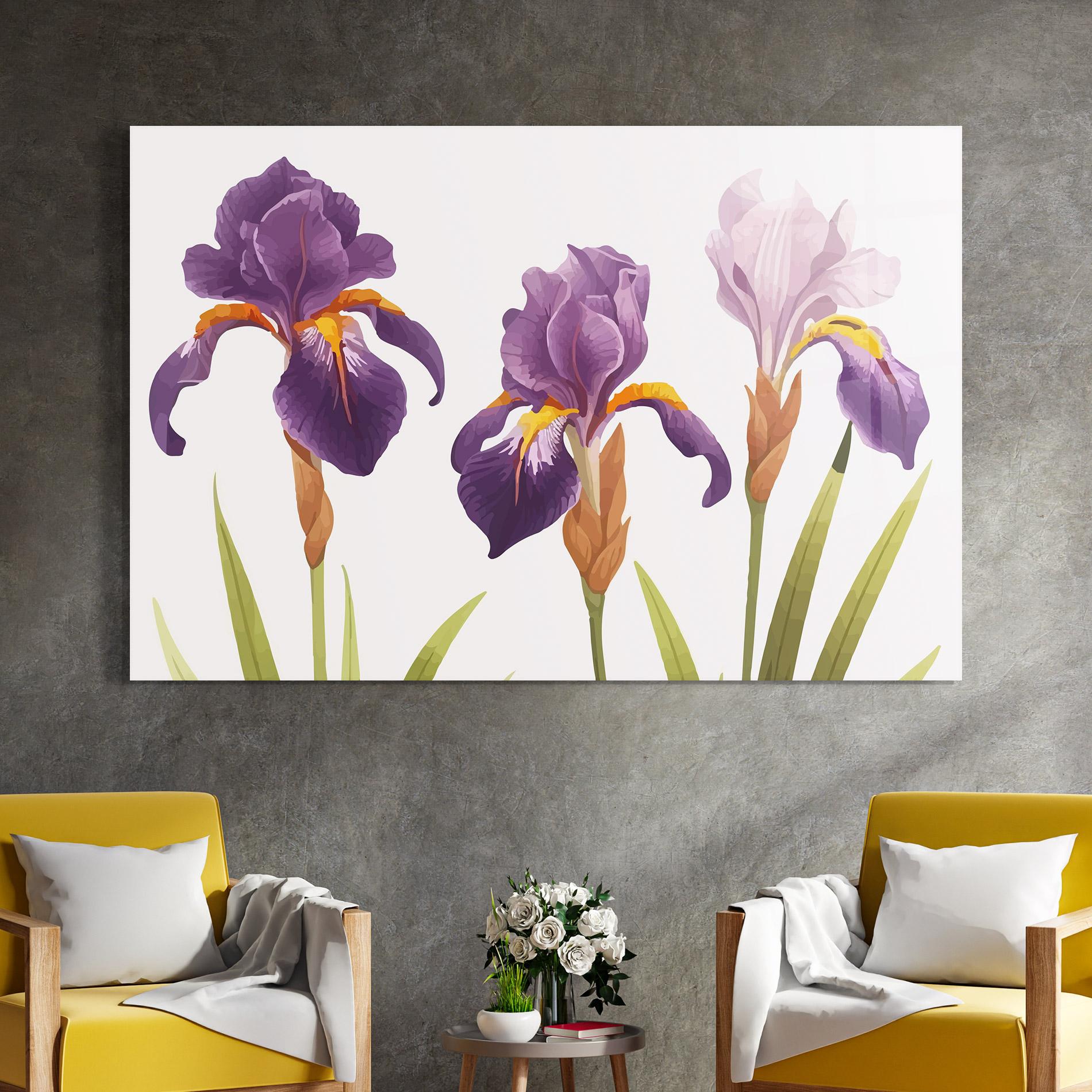 Стъклена картина Iris Leaf mockup 4